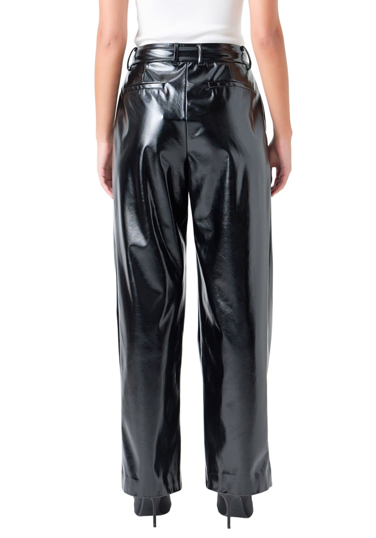 Pleated PU Pants