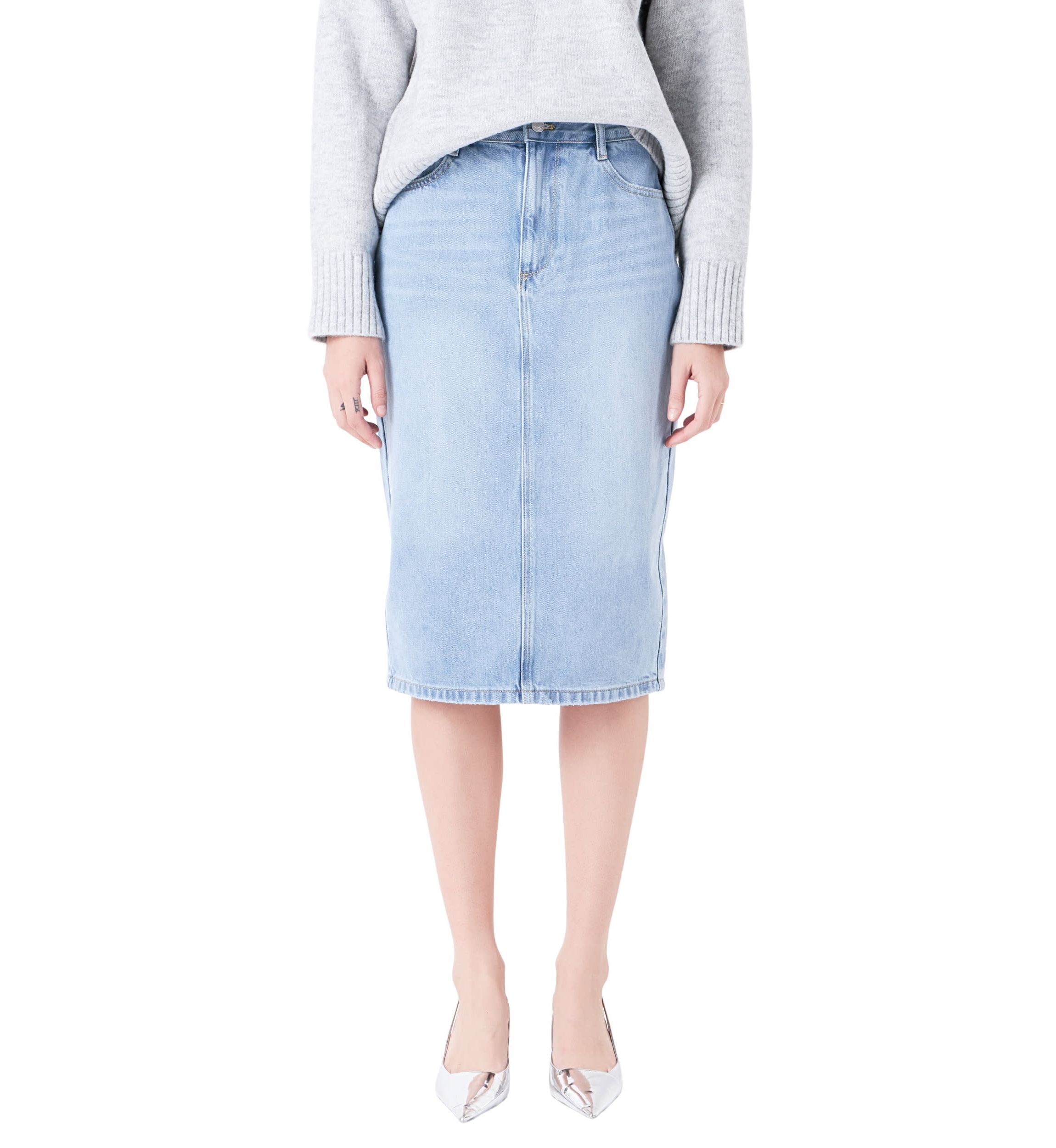 Denim Midi Skirt