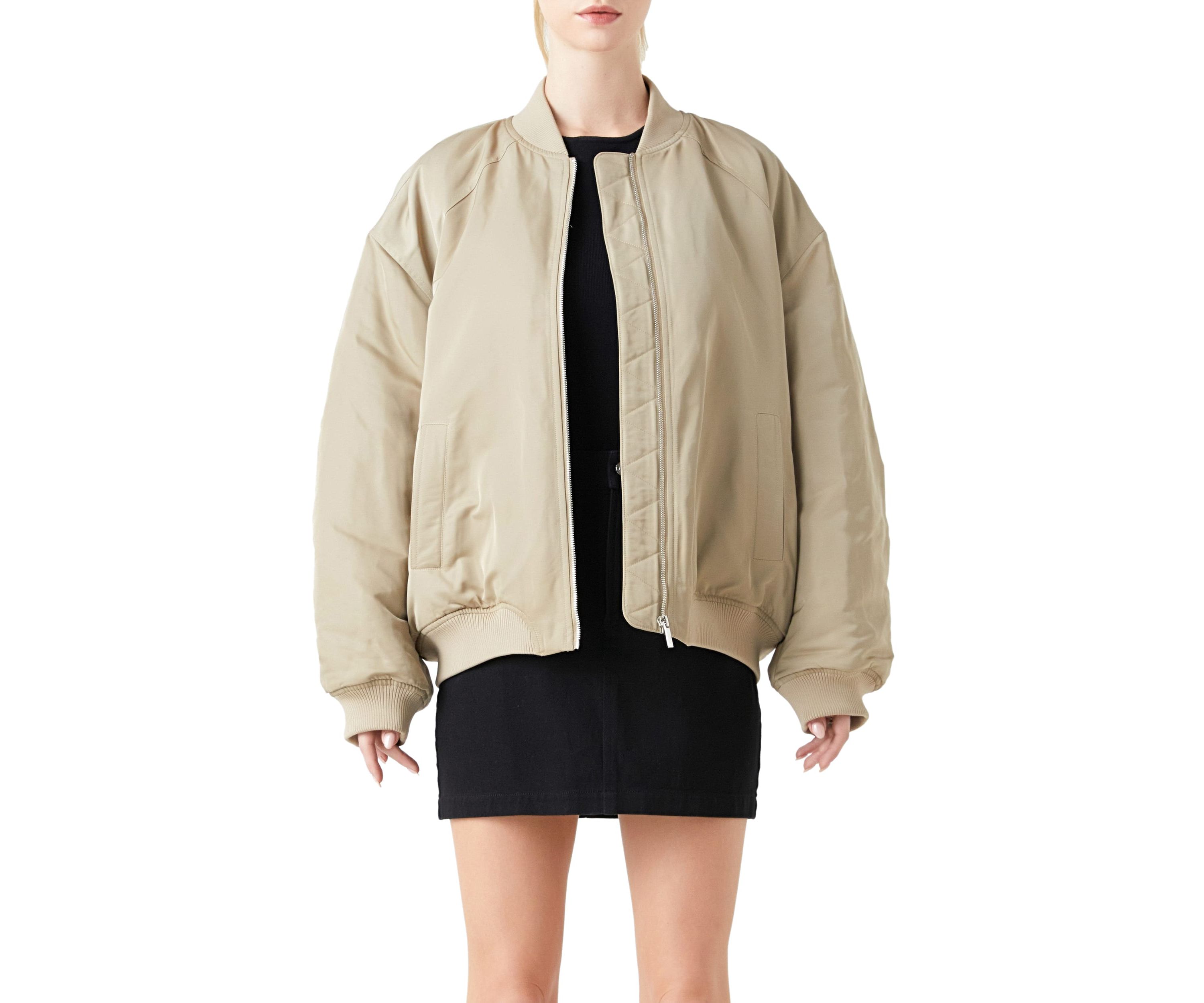 Ruched Bomber Jacket