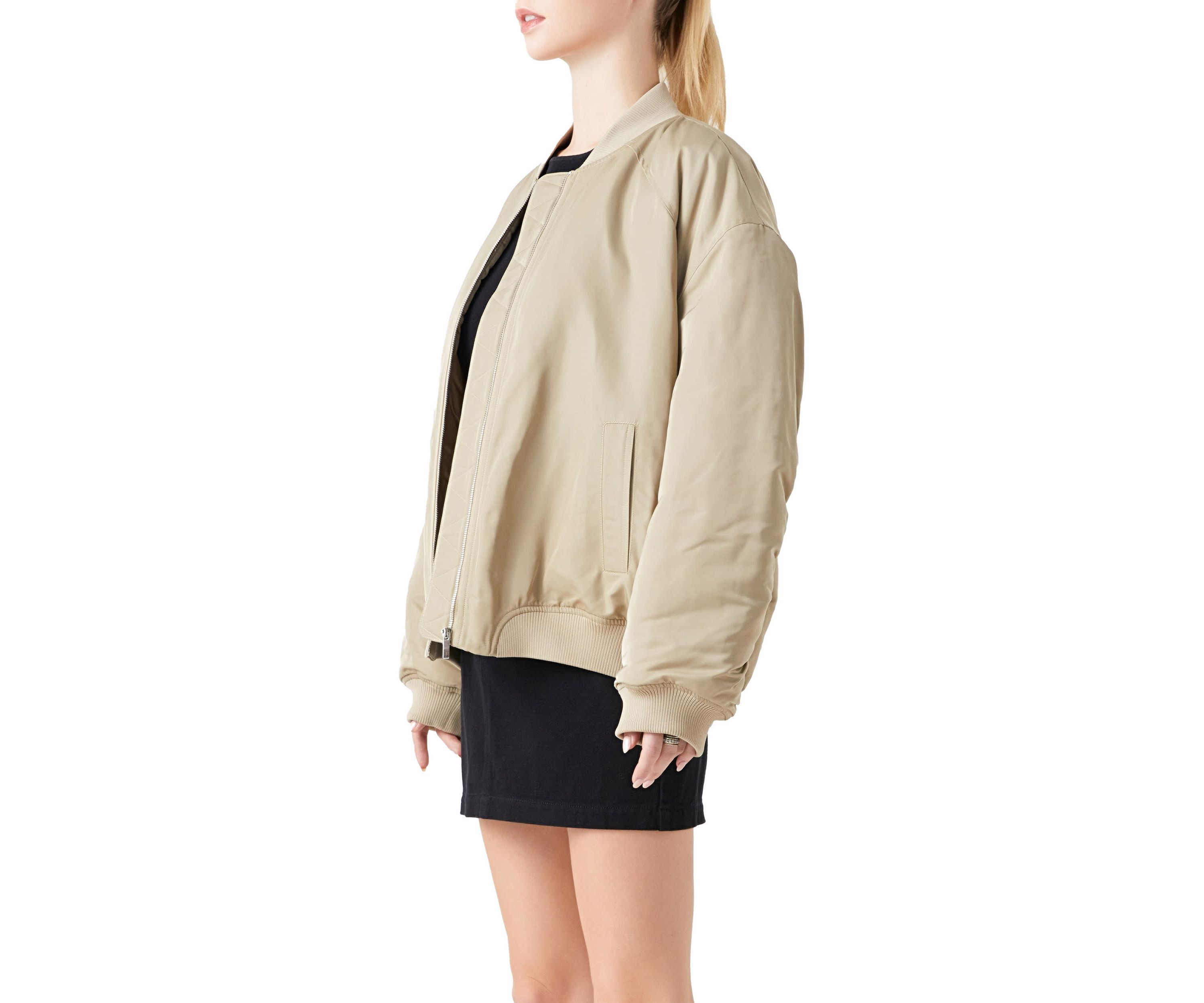 Ruched Bomber Jacket