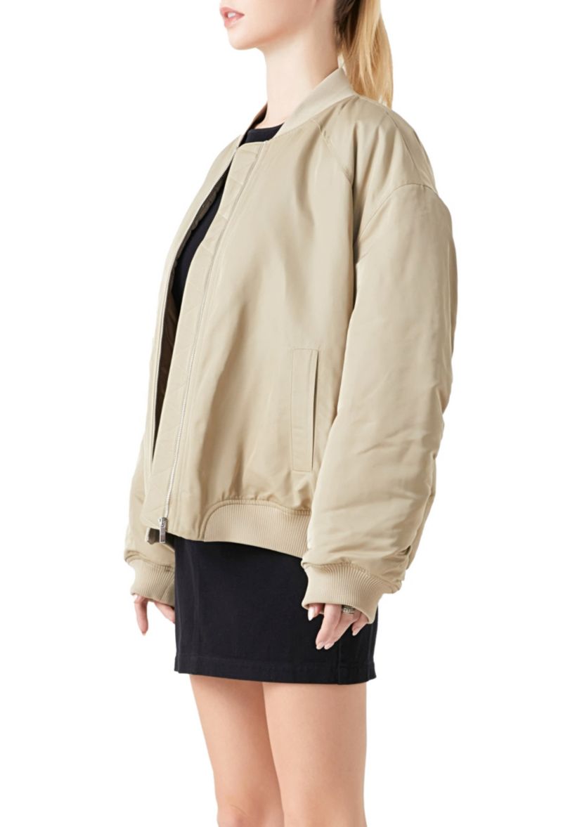 Ruched Bomber Jacket