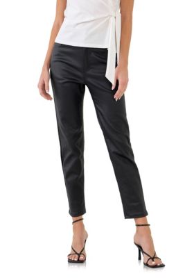 ENGLISH FACTORY Women's Coated Skinny Jean, Black, Medium
