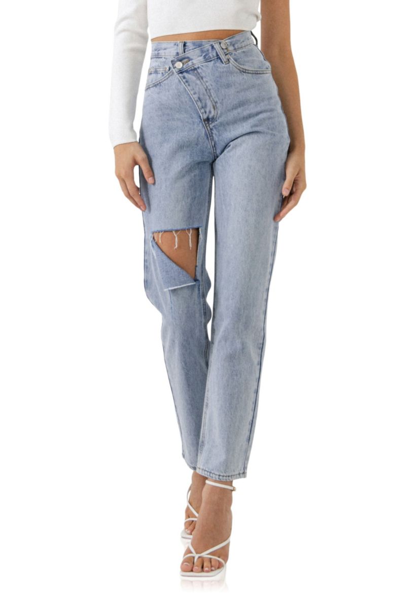 Asymmetric Wrap Jeans