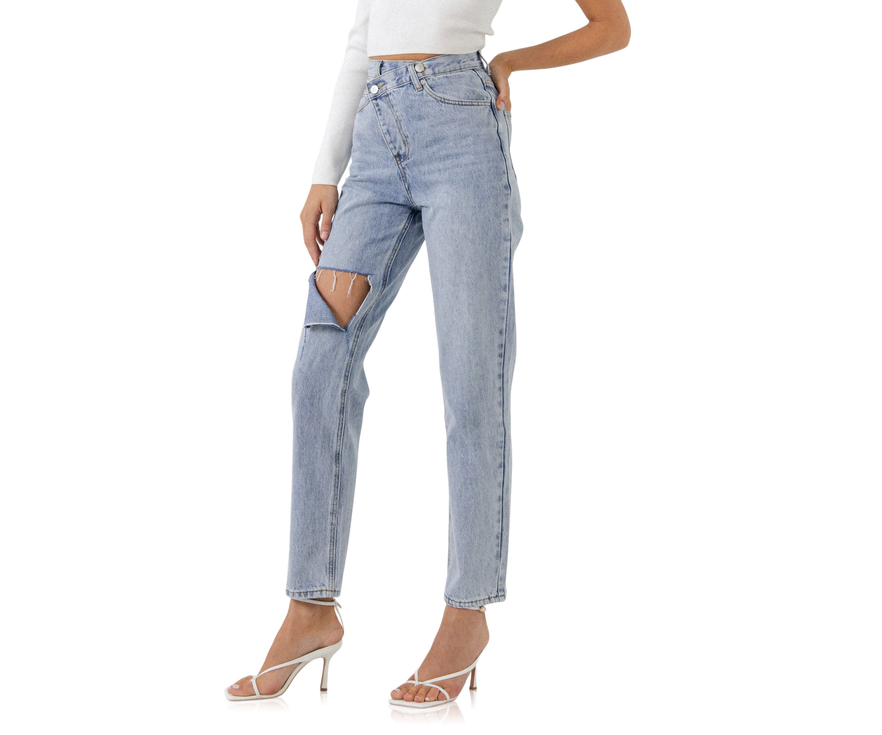 Asymmetric Wrap Jeans