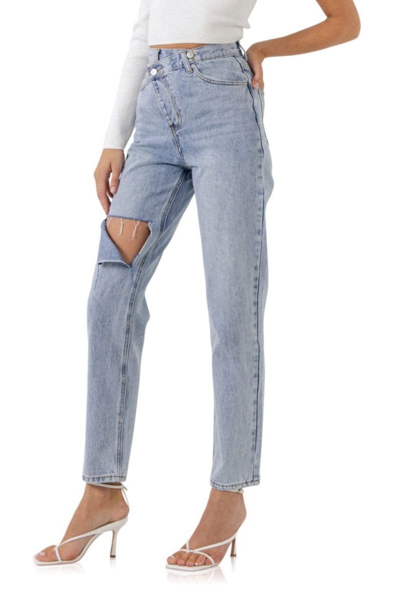 Asymmetric Wrap Jeans