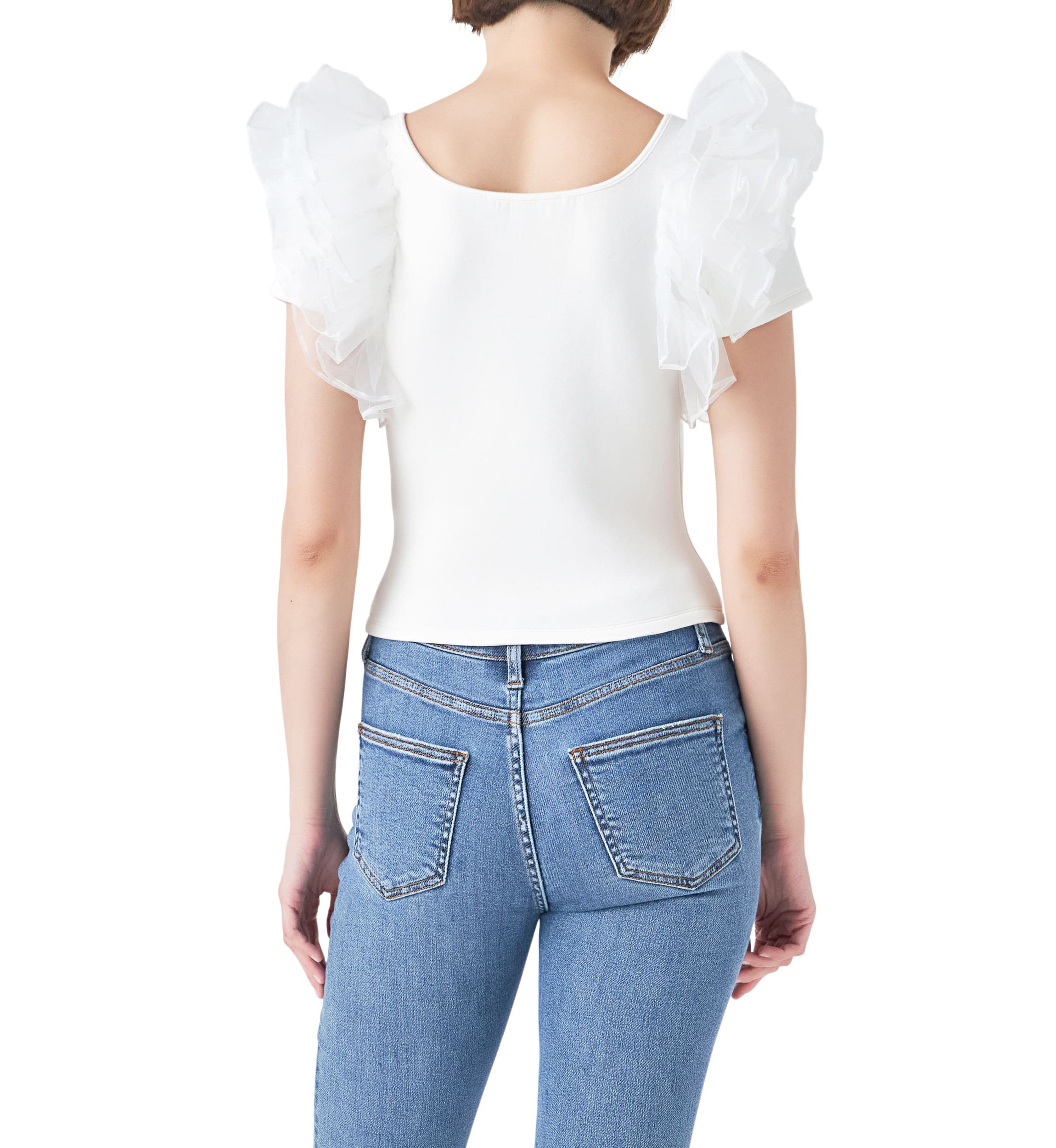 Contrast Organza Top