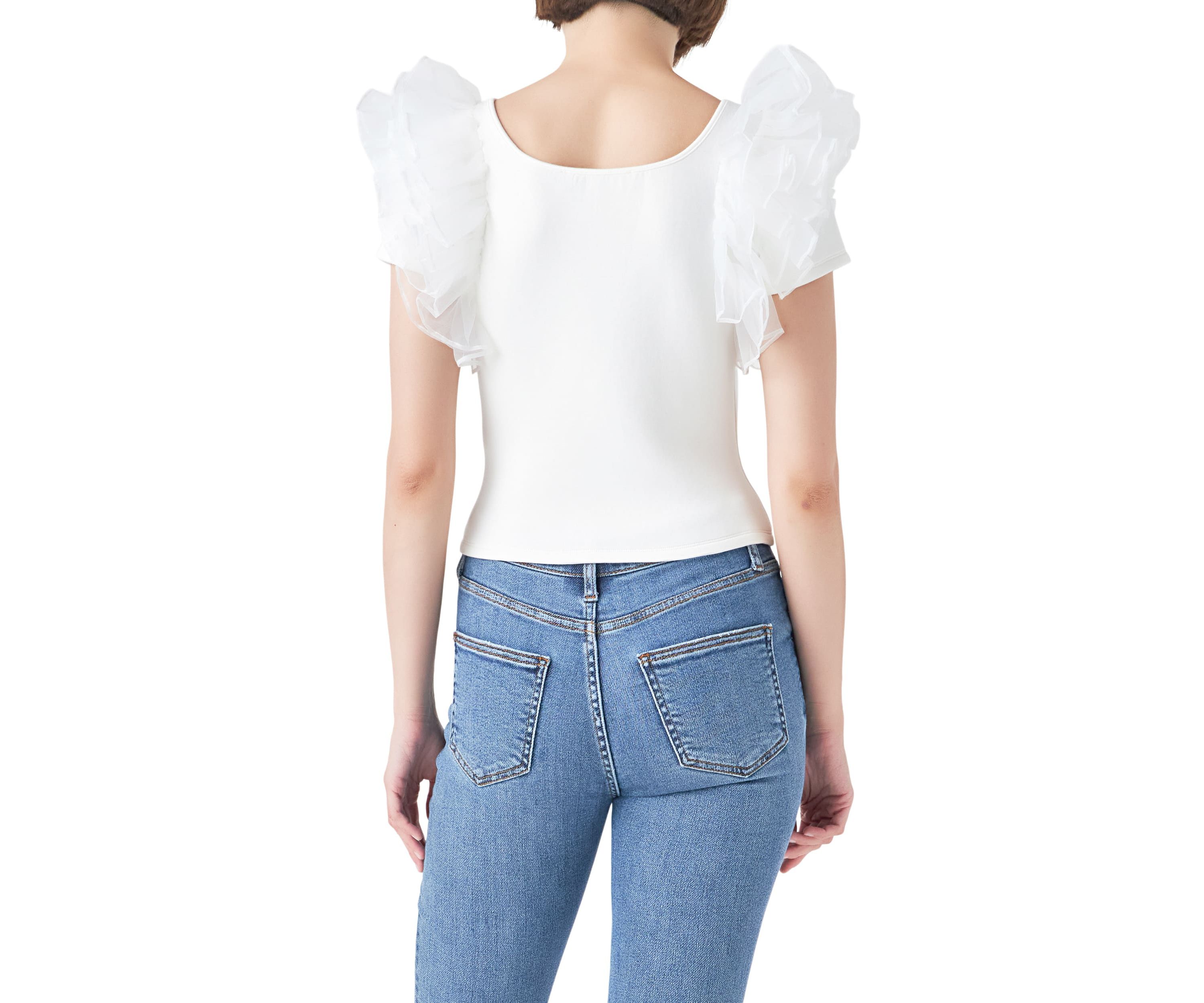 Contrast Organza Top