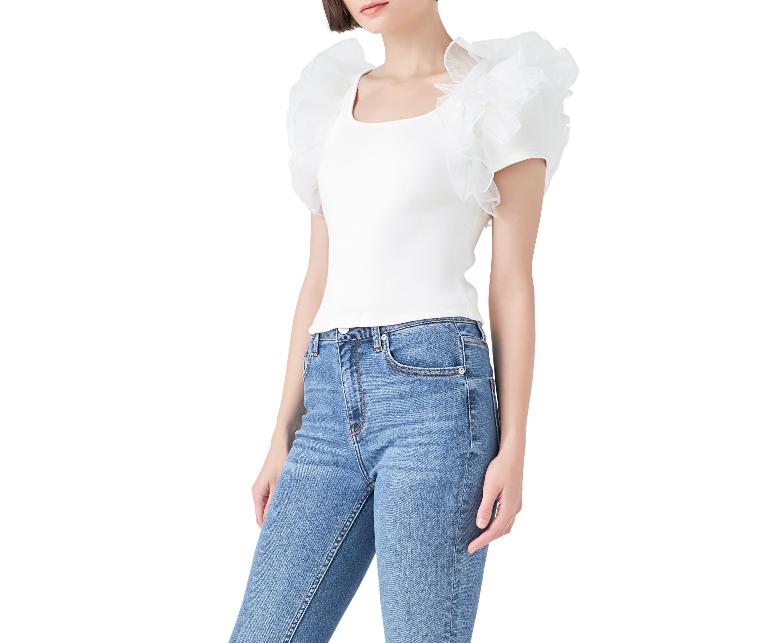 Contrast Organza Top