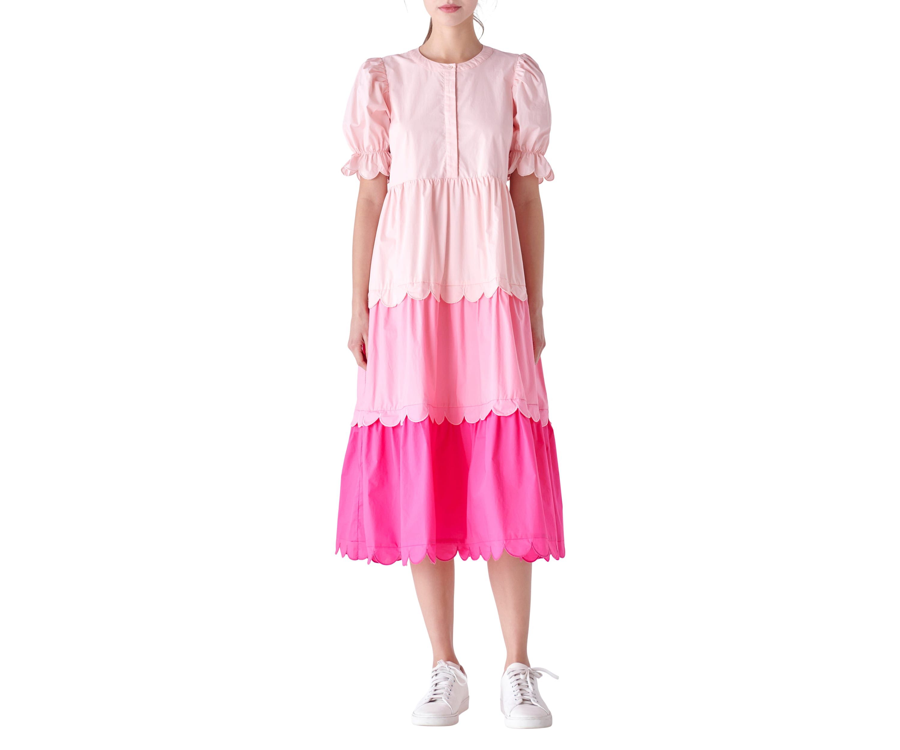 Colorblock Scallop Dress