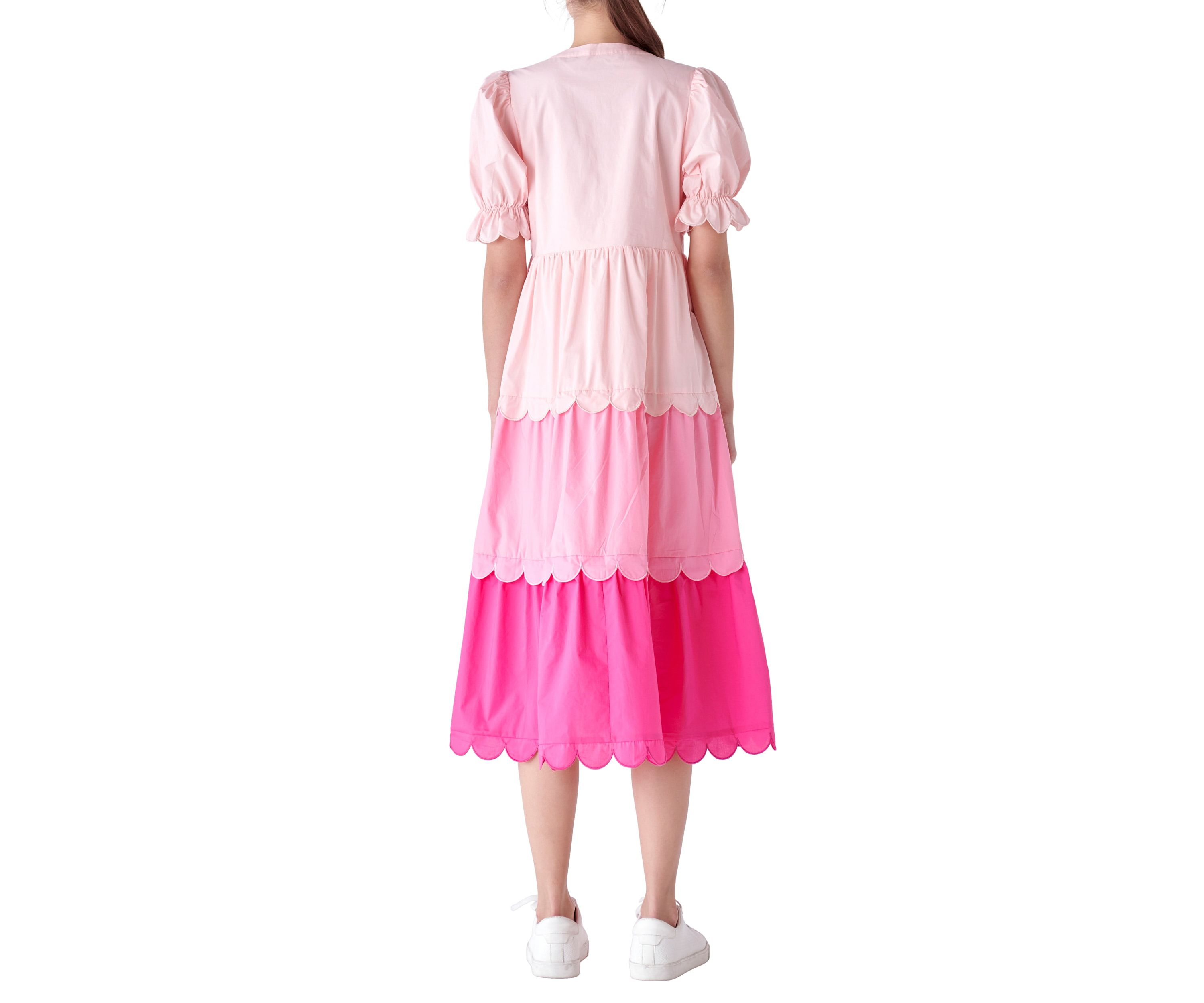 Colorblock Scallop Dress