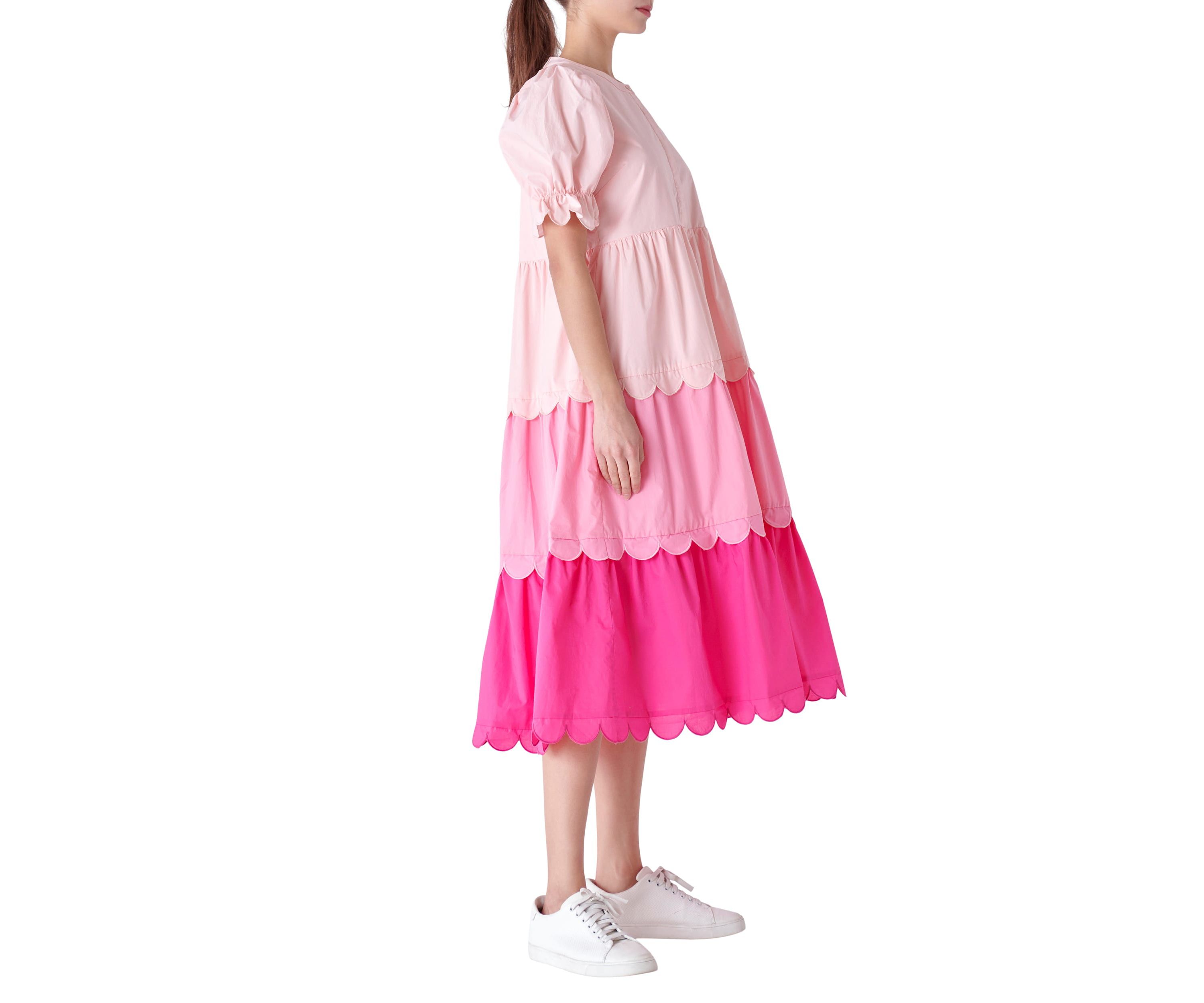 Colorblock Scallop Dress
