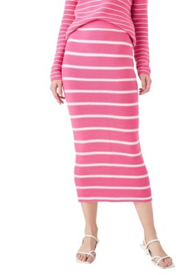 ENGLISH FACTORY Women's Stripe Knit Midi Skirt, Large