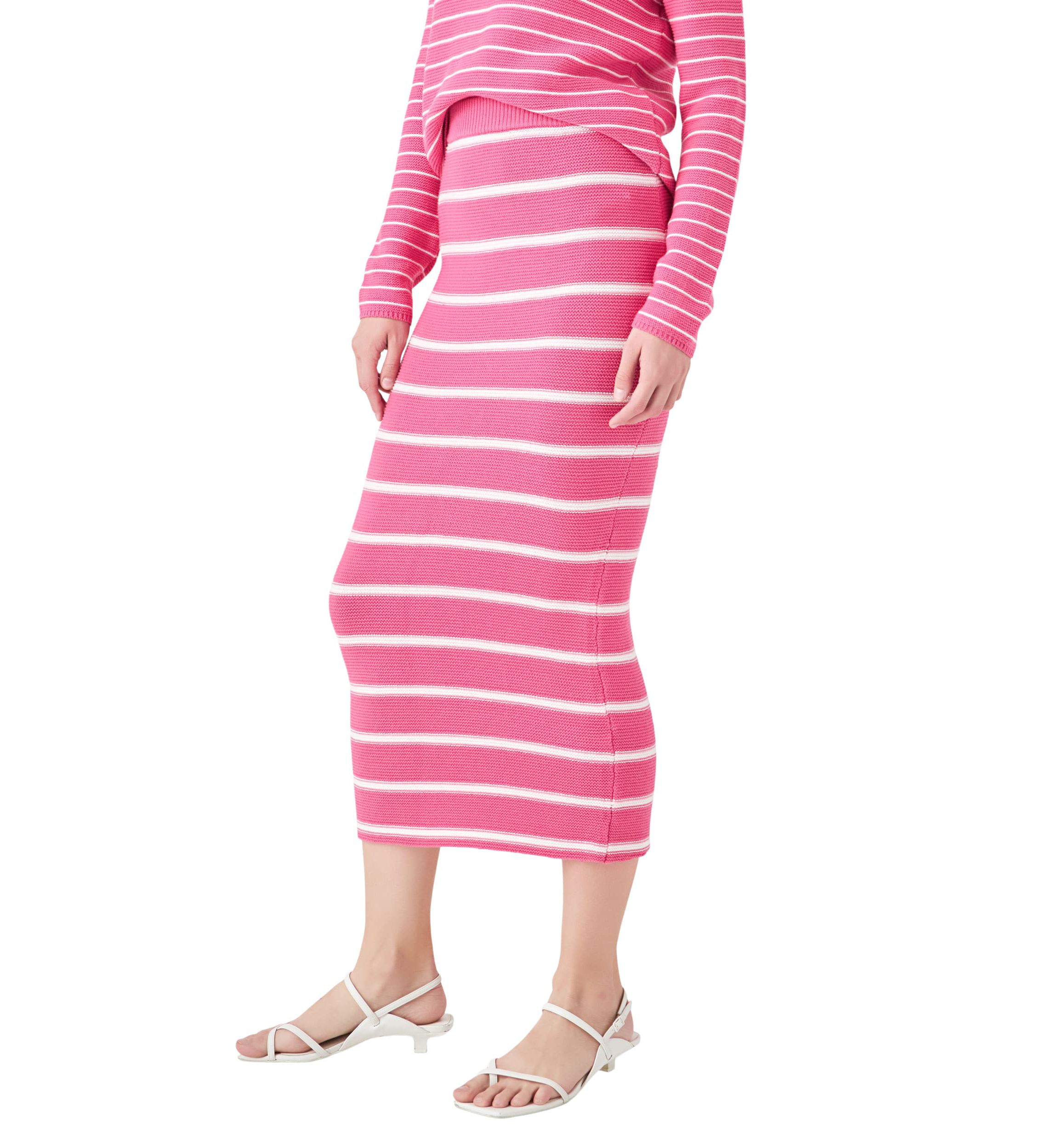 Stripe Knit Midi Skirt