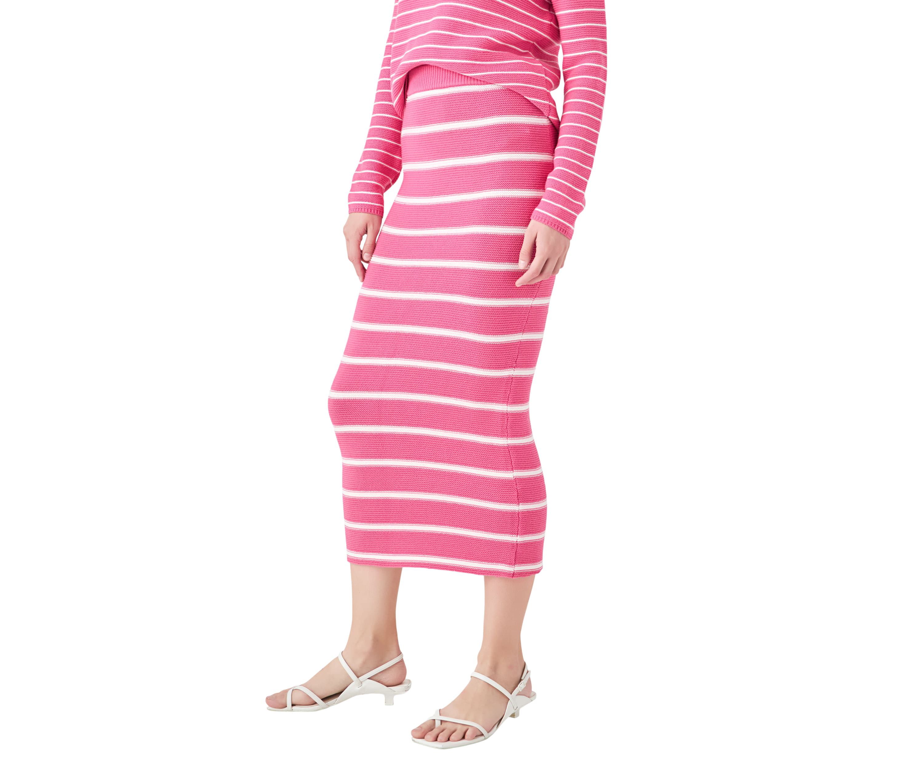 Stripe Knit Midi Skirt