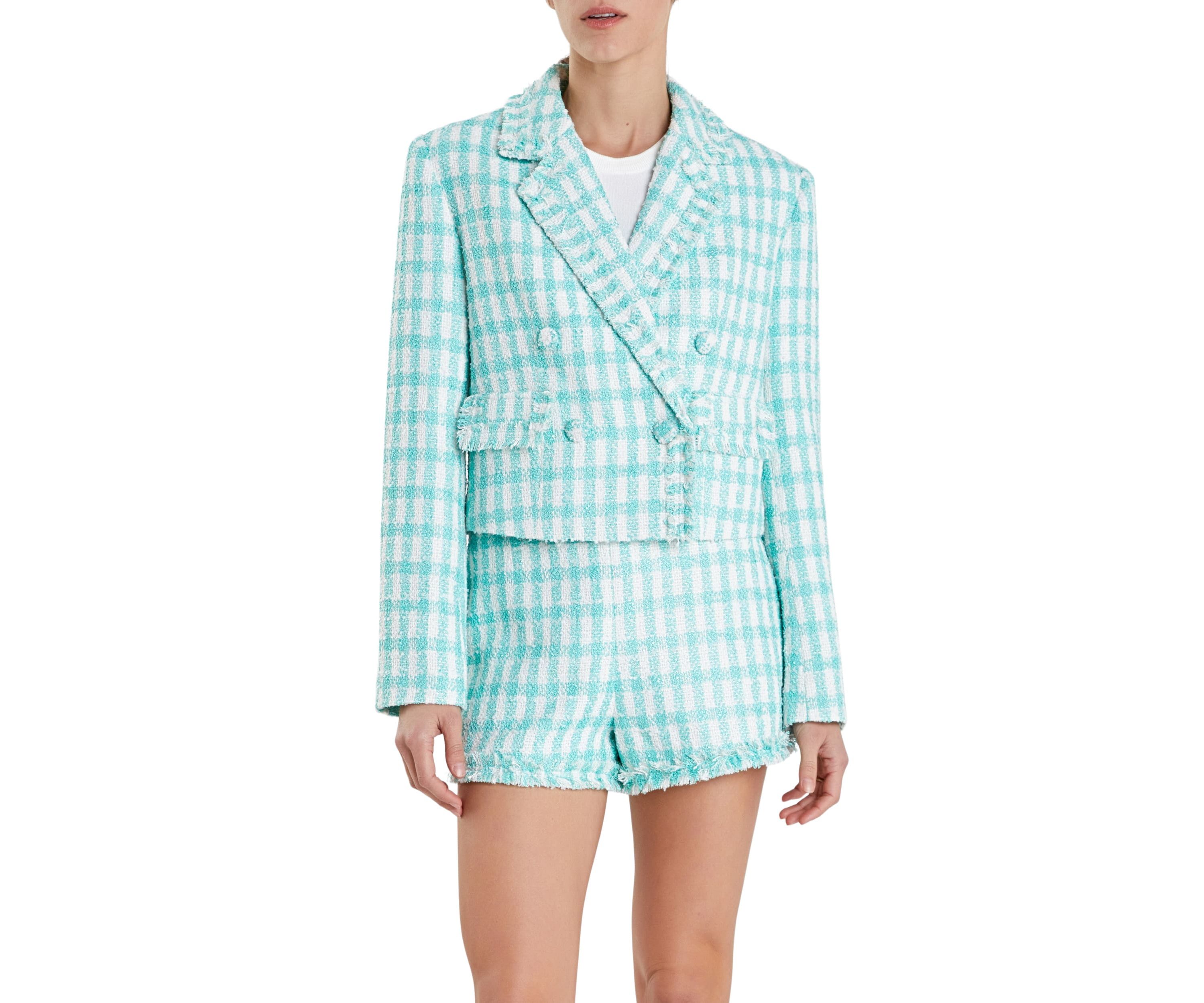 Textured Double Breated Blazer