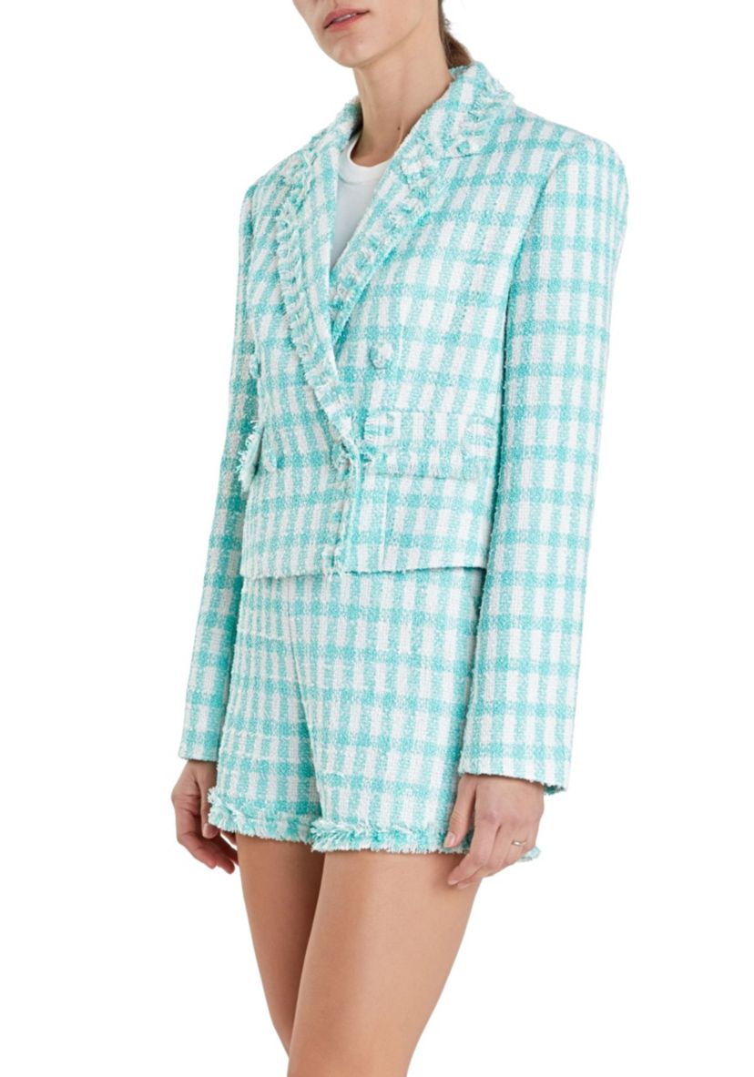 Textured Double Breated Blazer