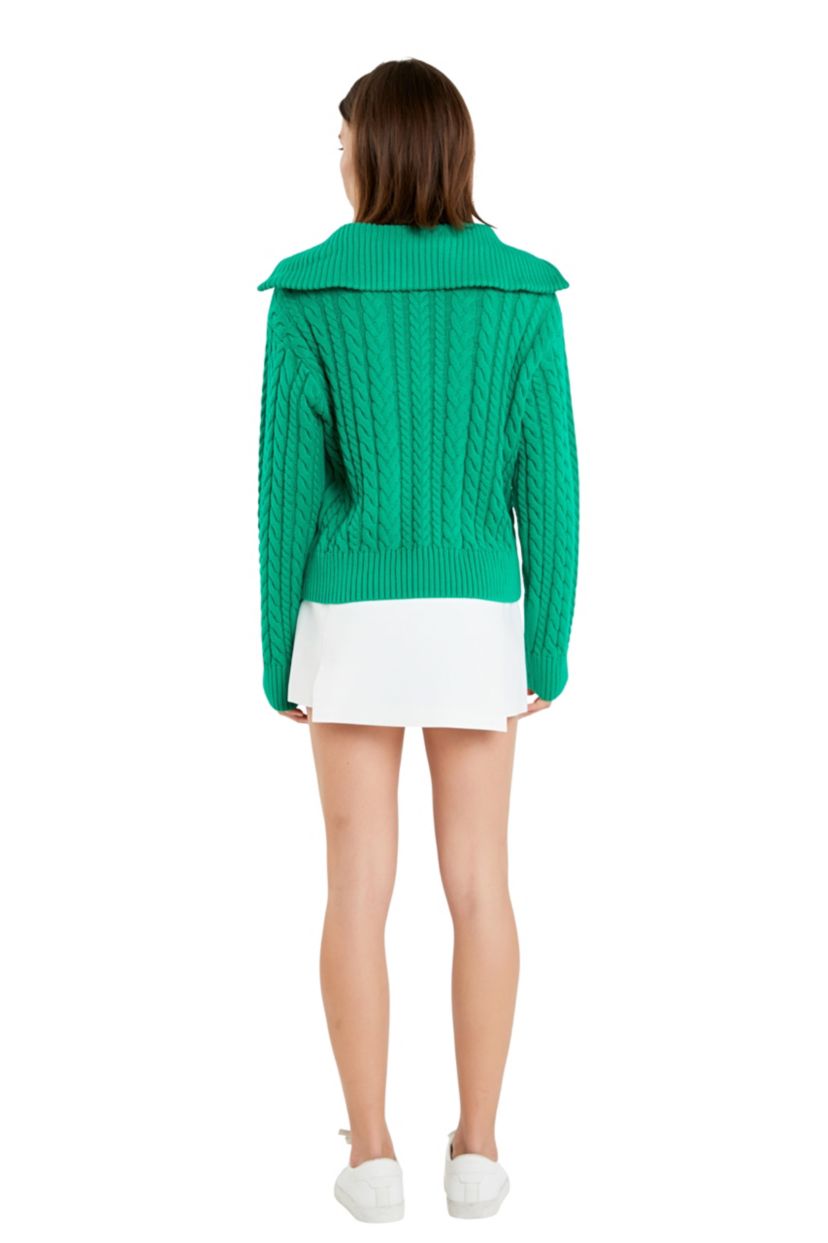 Zip Up Knit Top