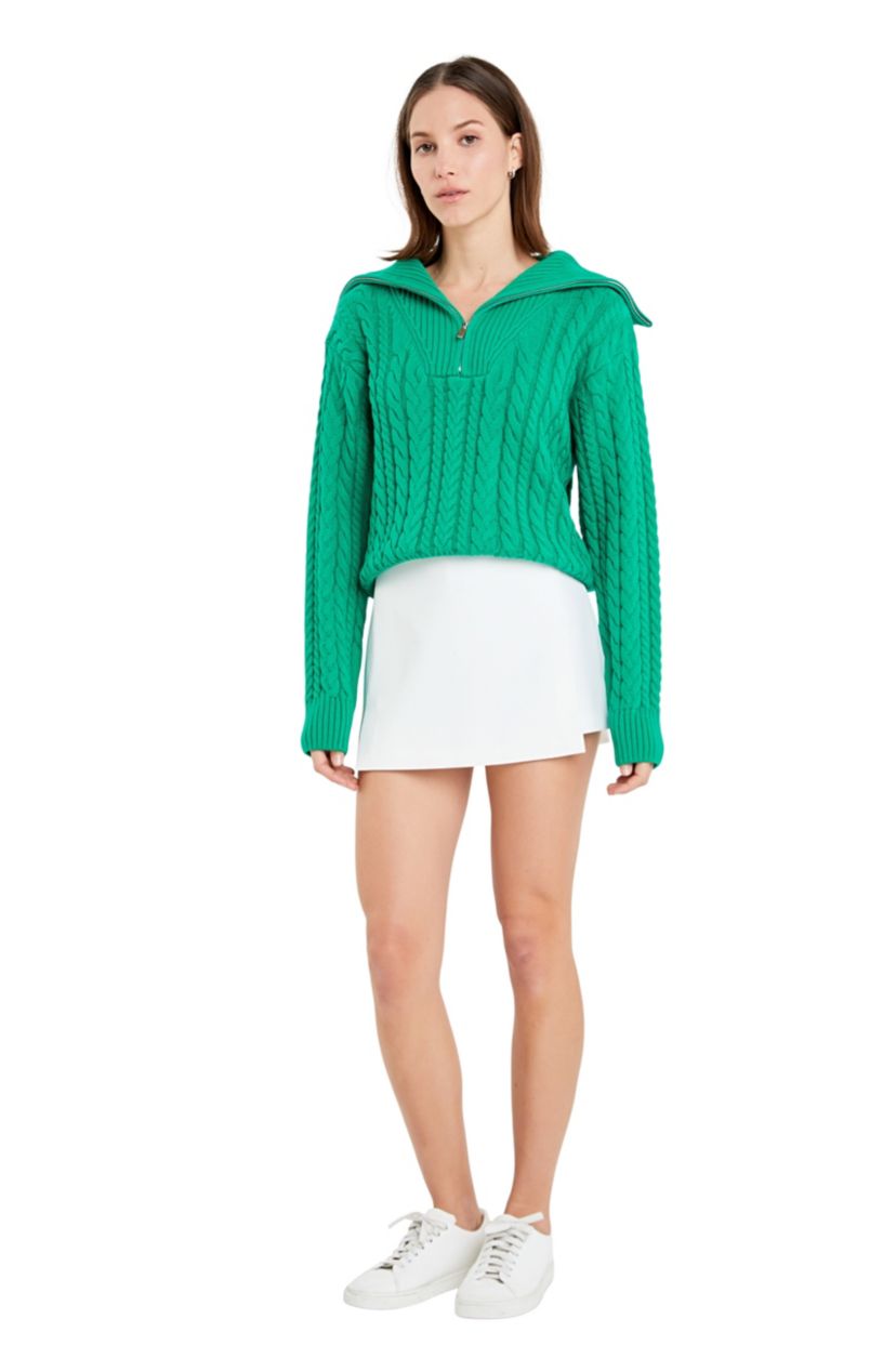 Zip Up Knit Top