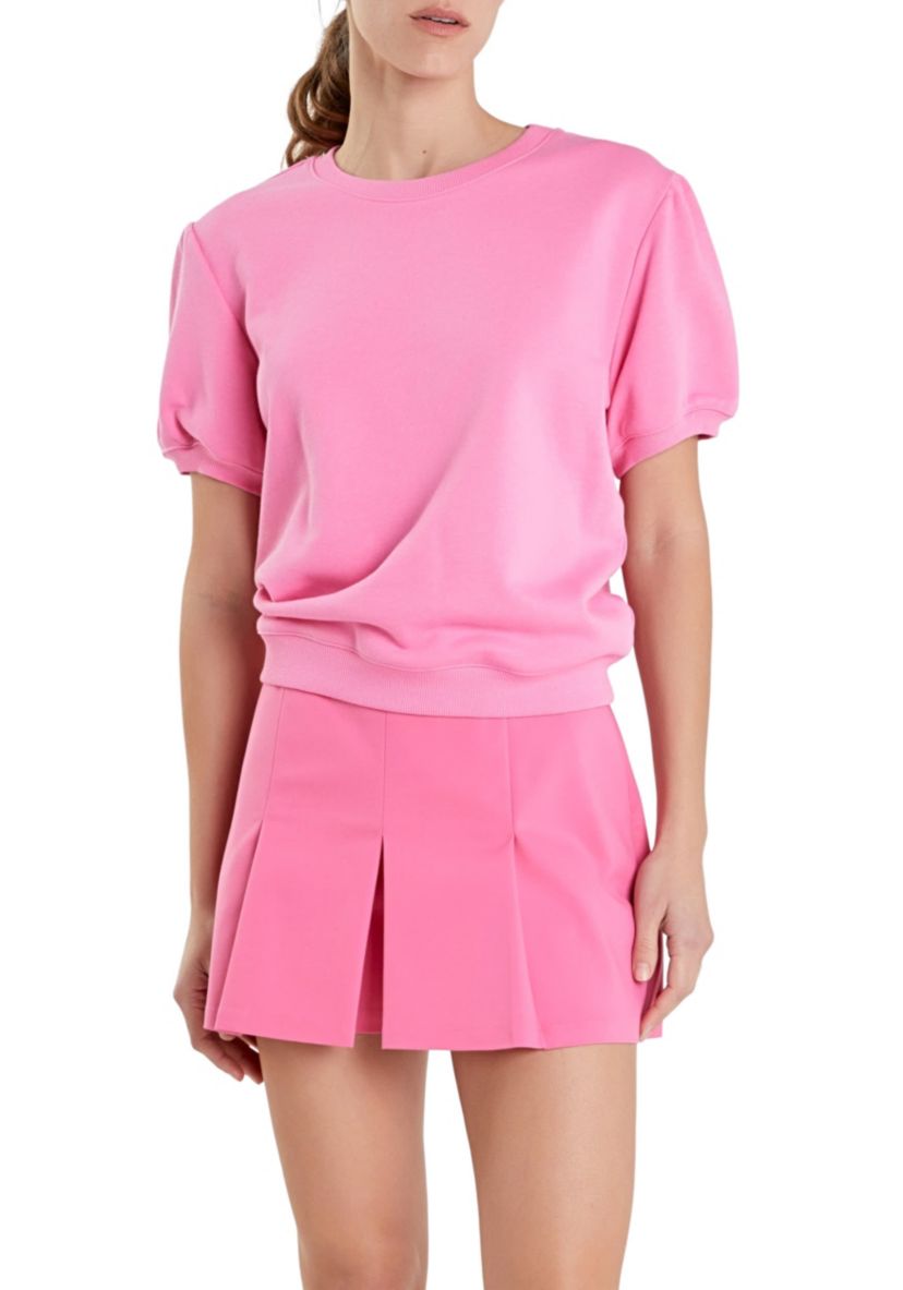 French Terry Puff Sleeve Sweatshirt