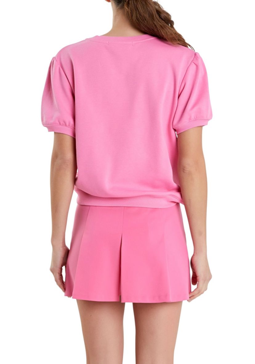 French Terry Puff Sleeve Sweatshirt