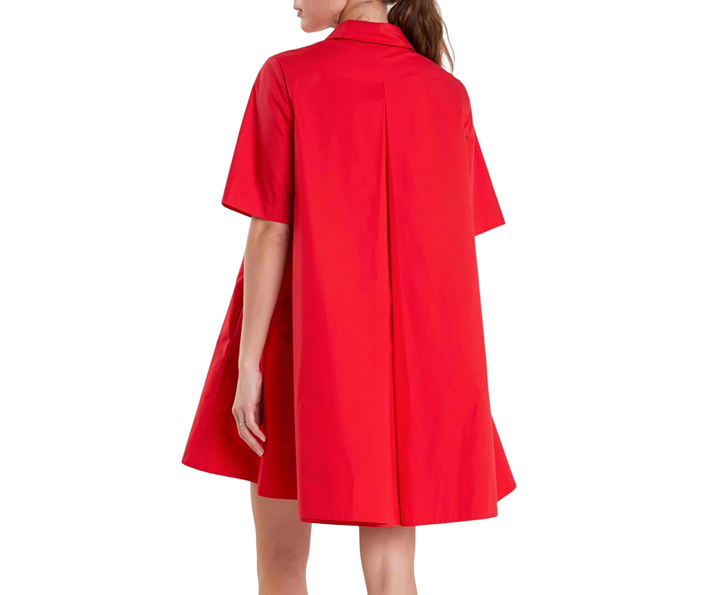 A-line Short Sleeve Shirt Dress