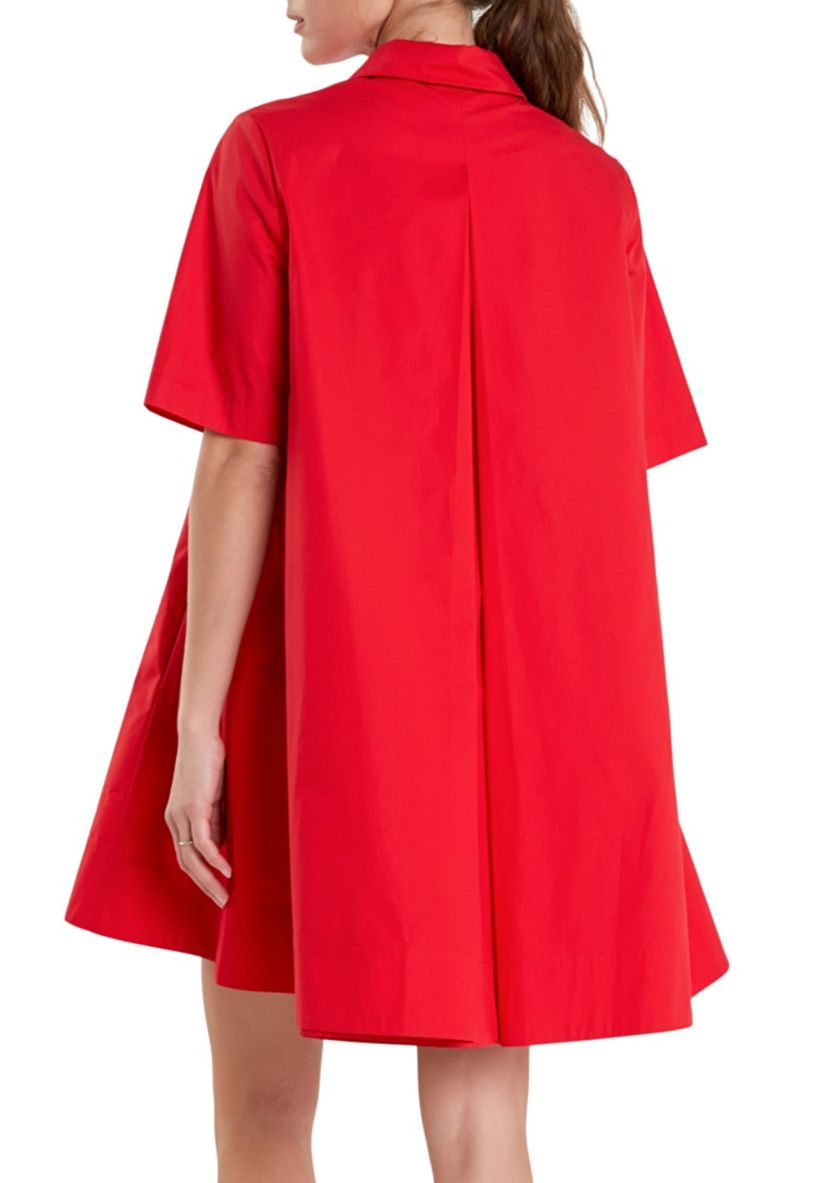 A-line Short Sleeve Shirt Dress