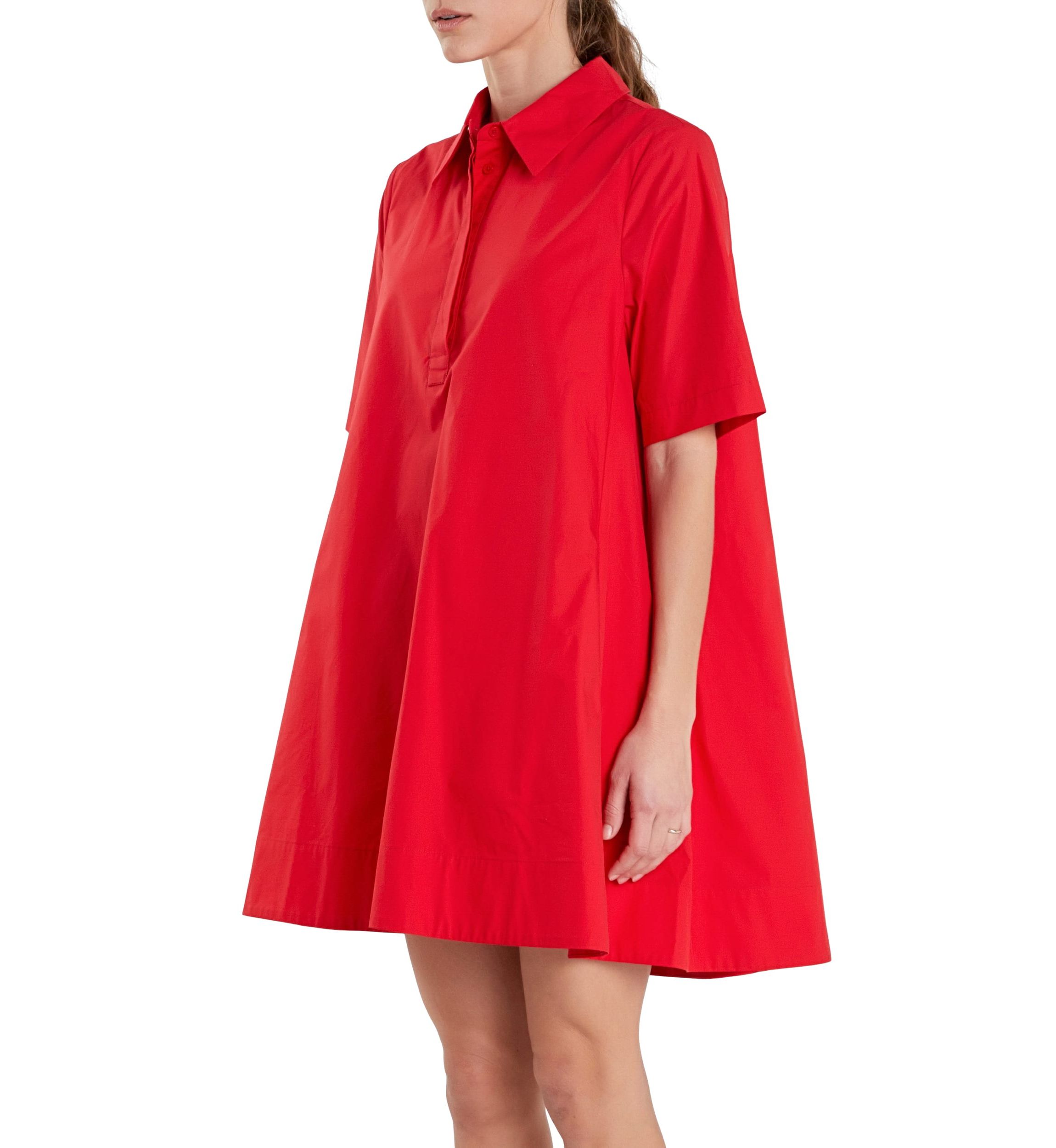 A-line Short Sleeve Shirt Dress