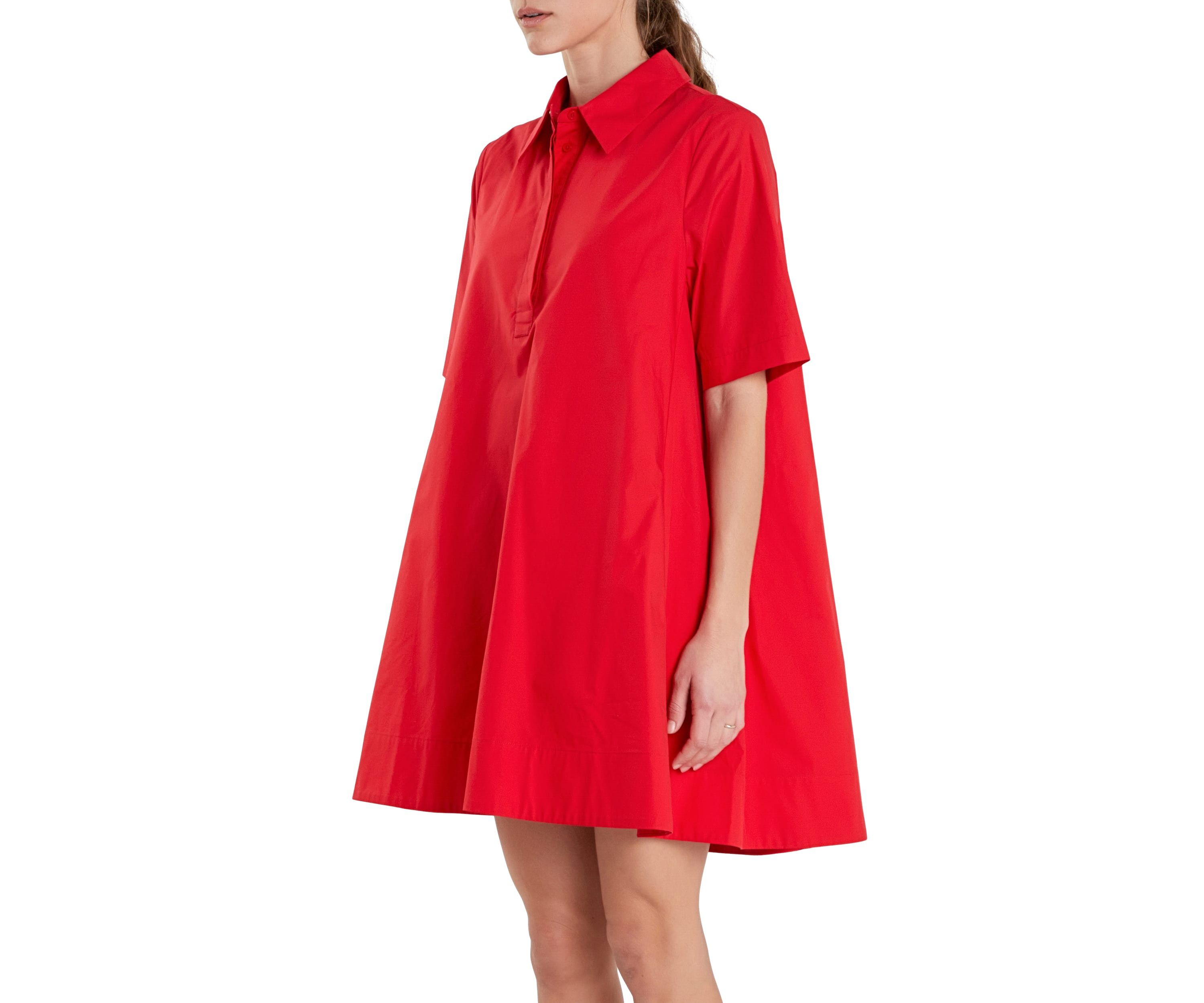 A-line Short Sleeve Shirt Dress