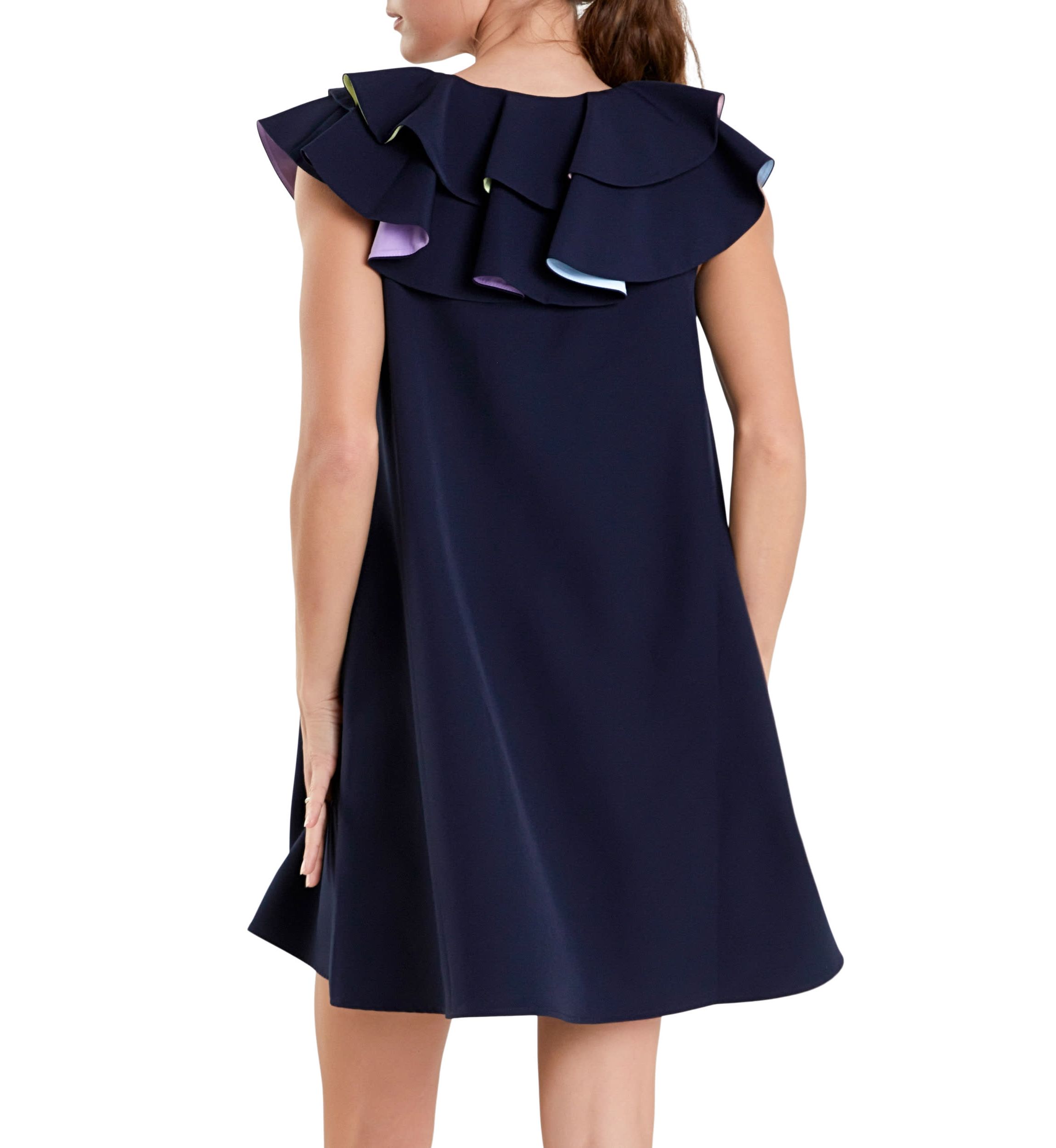Multi Color Contrast Mini Dress