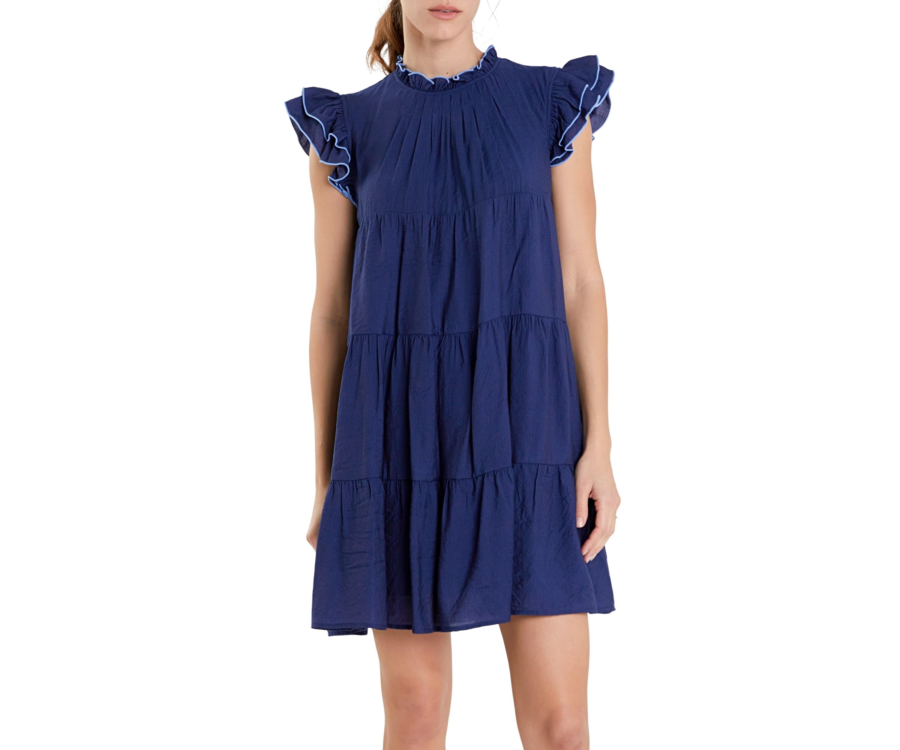 Contrast Merrow Babydoll Dress