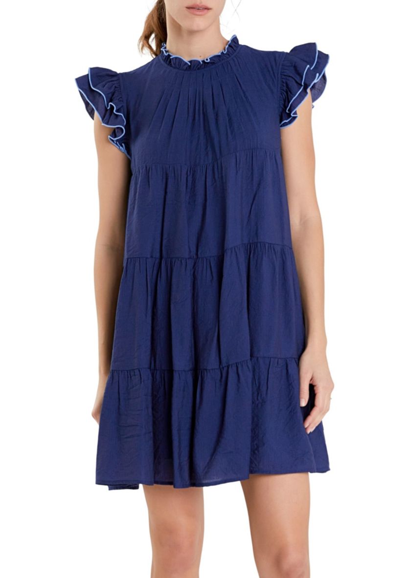 Contrast Merrow Babydoll Dress