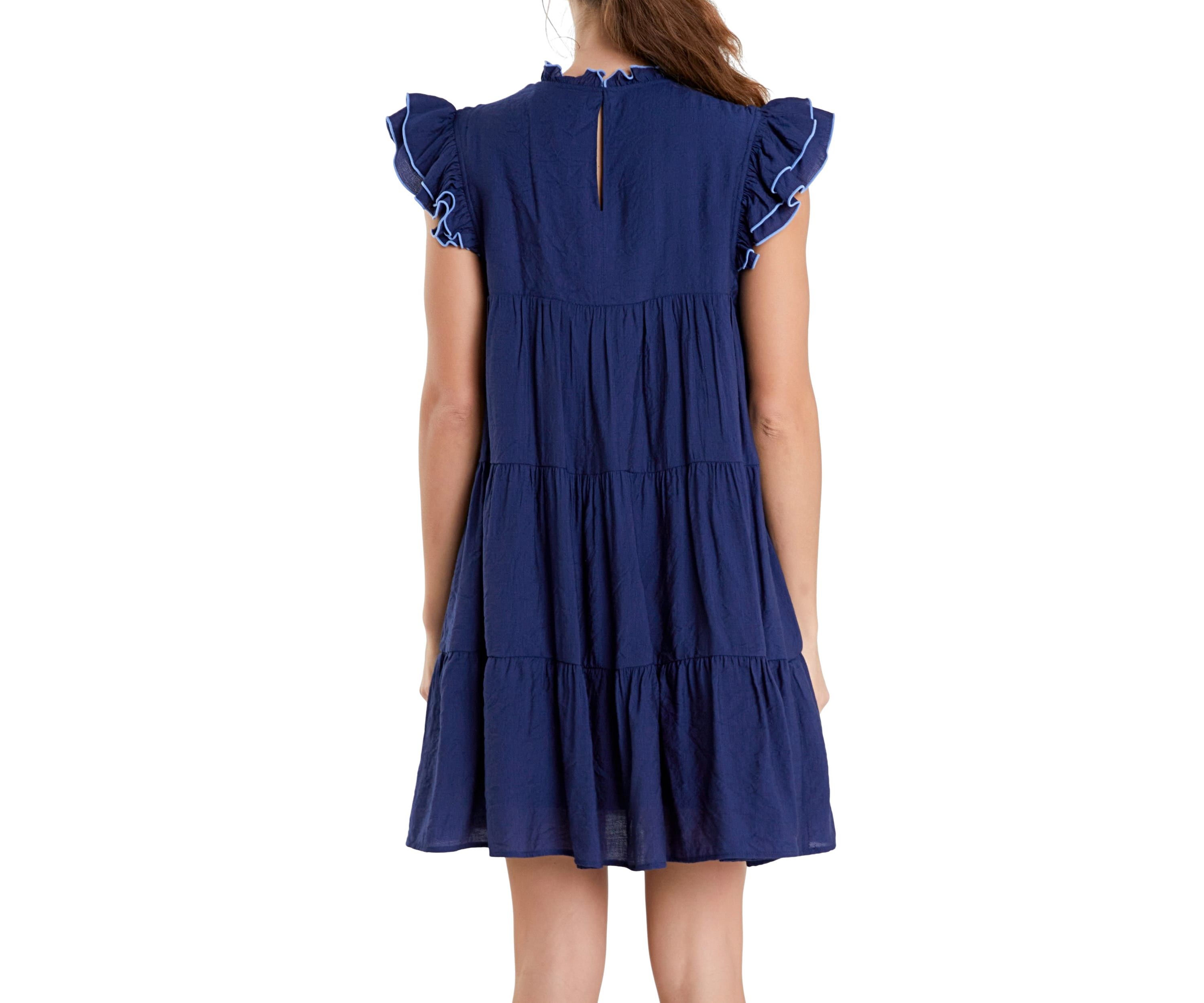 Contrast Merrow Babydoll Dress