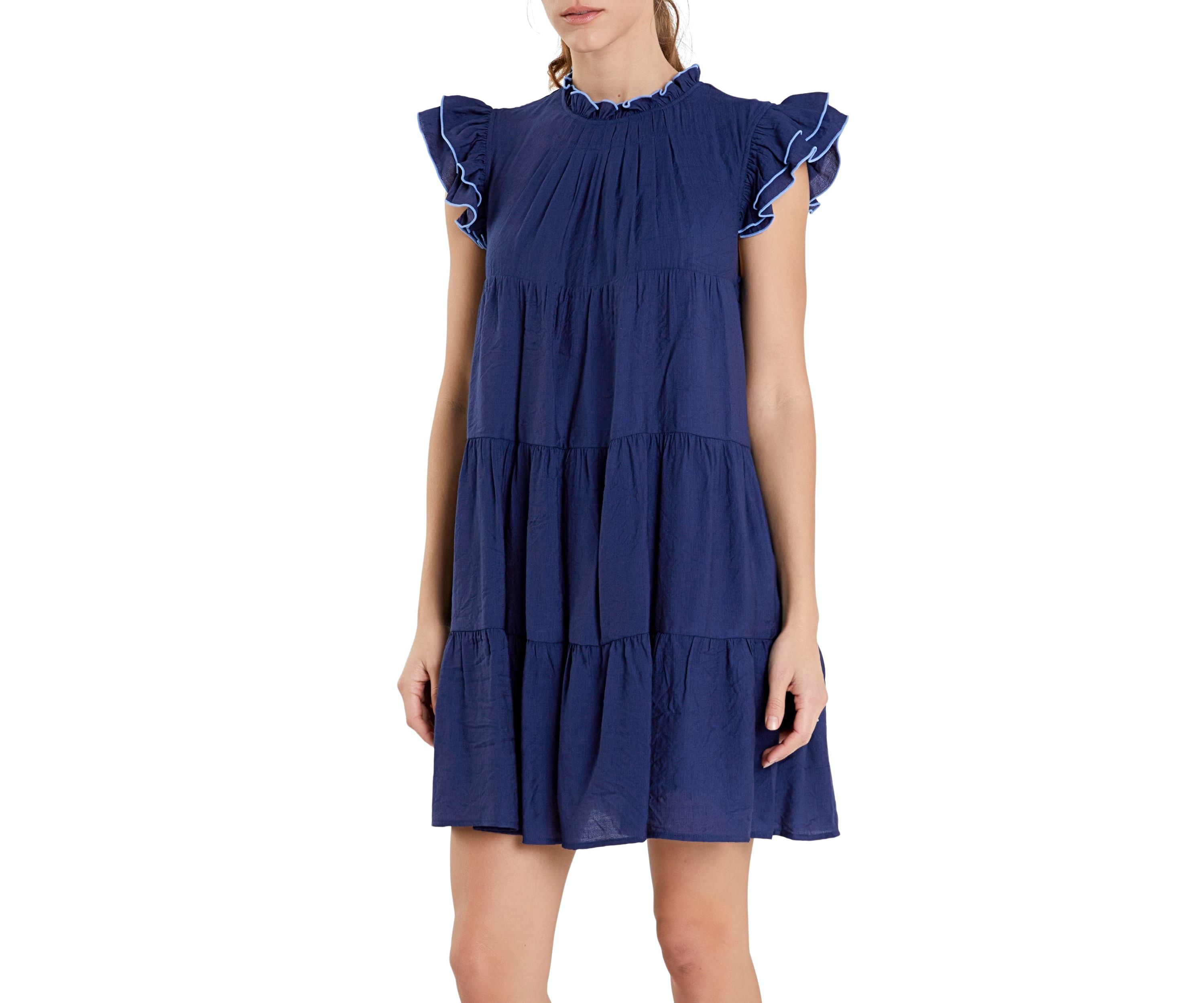 Contrast Merrow Babydoll Dress