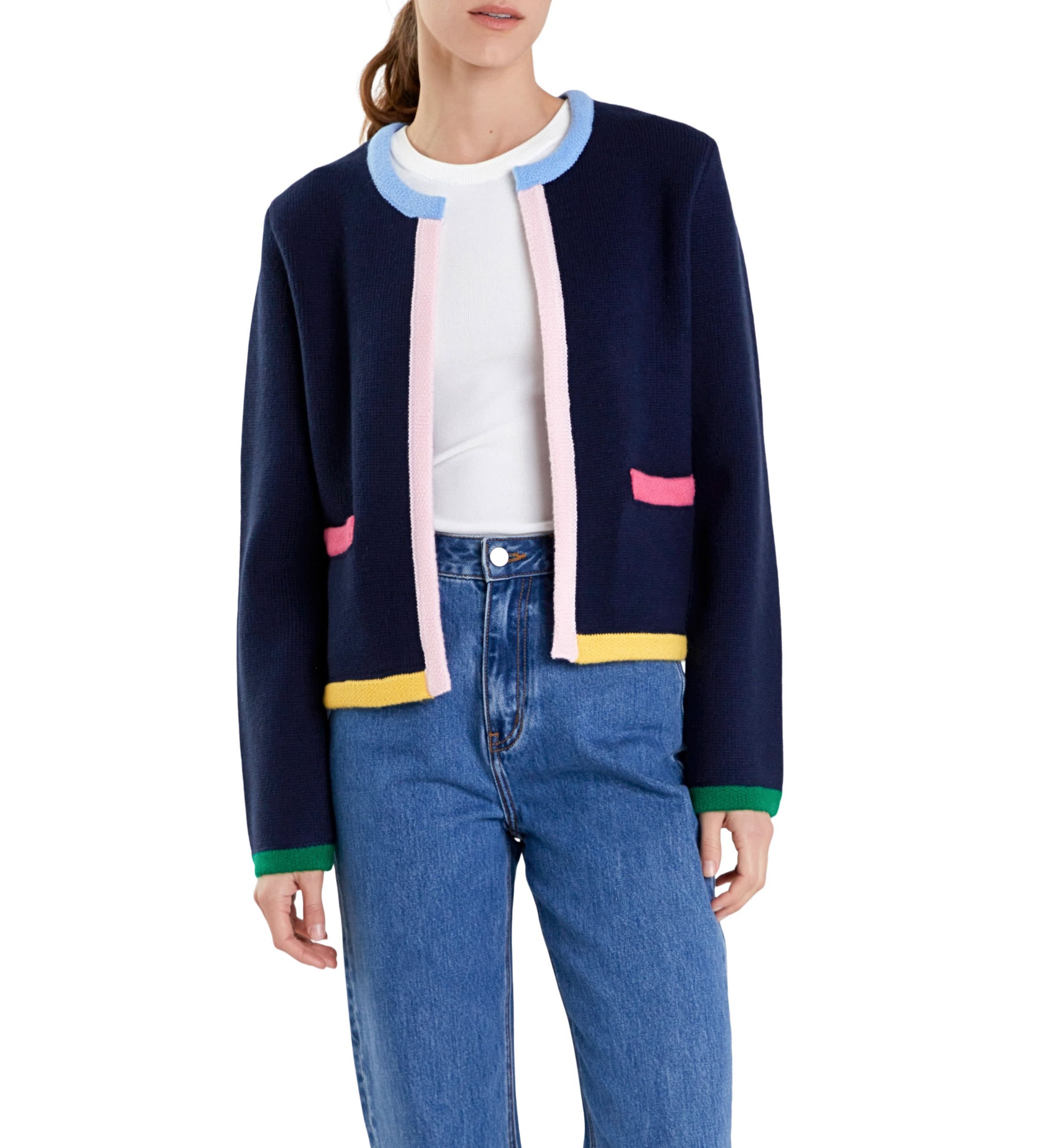Color Block Sweater Cardigan