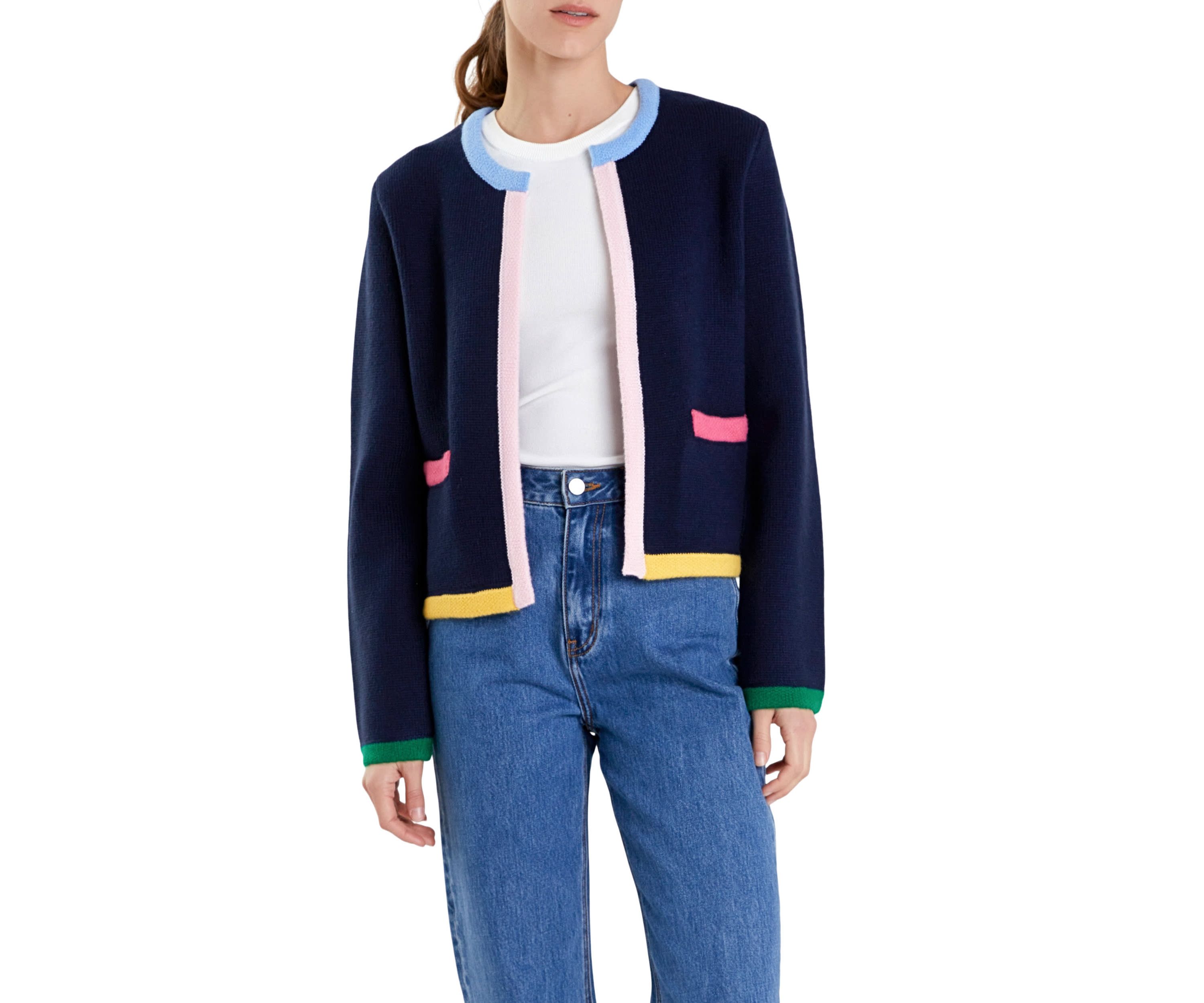 Color Block Sweater Cardigan