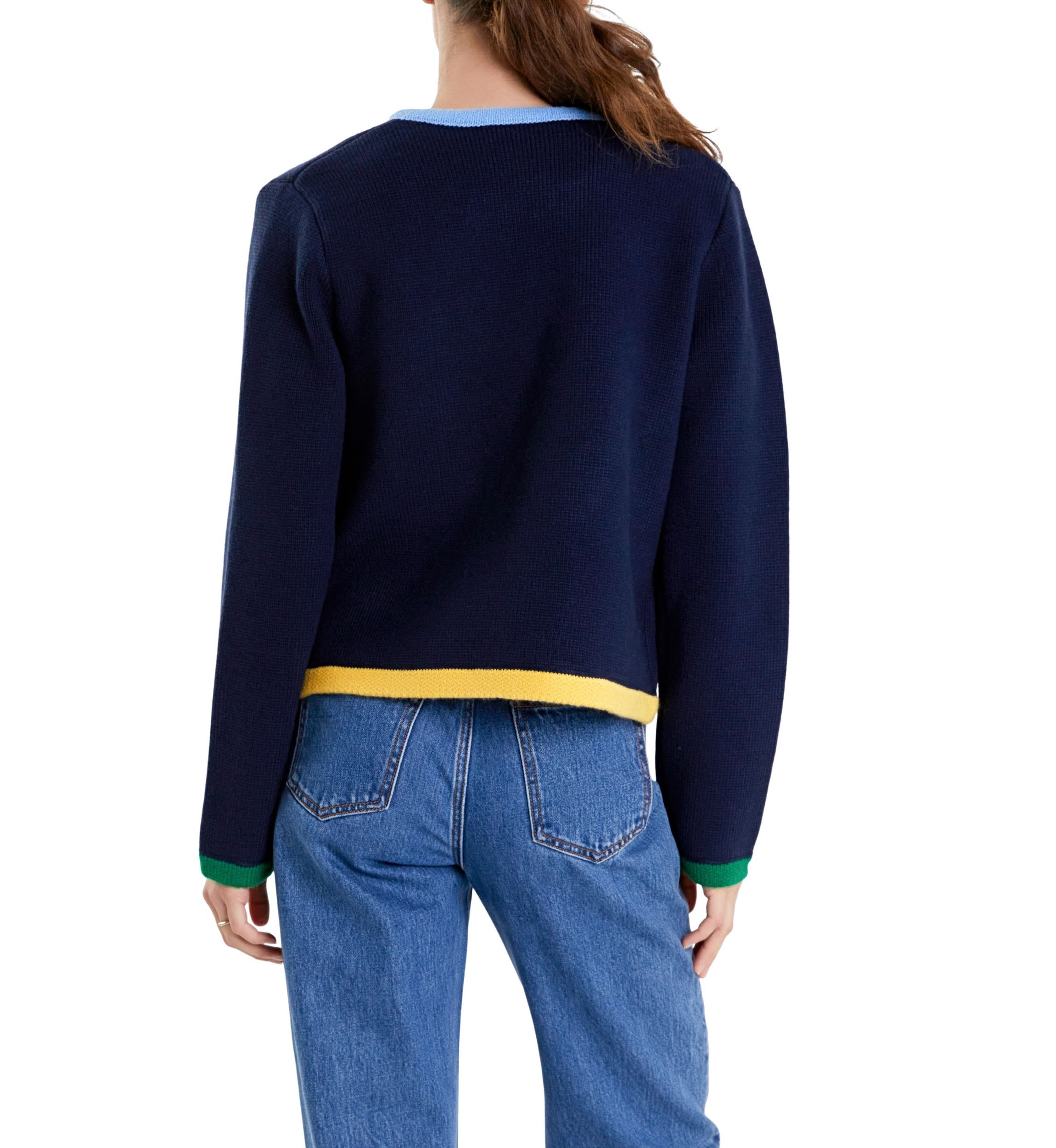 Color Block Sweater Cardigan