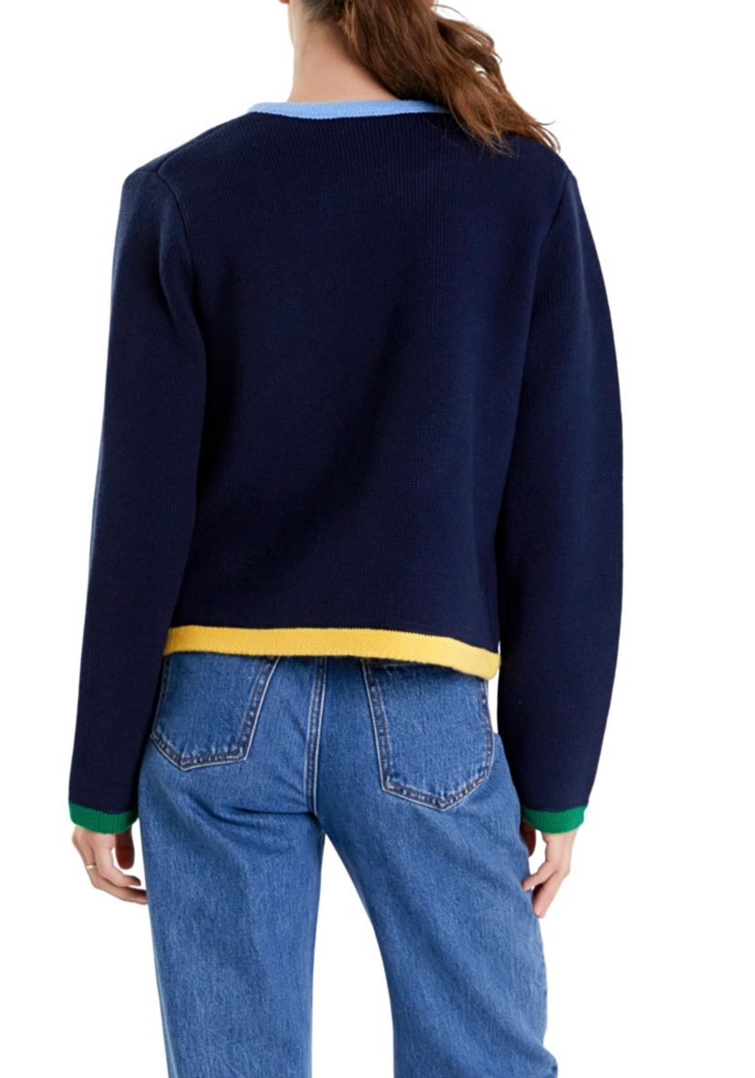 Color Block Sweater Cardigan