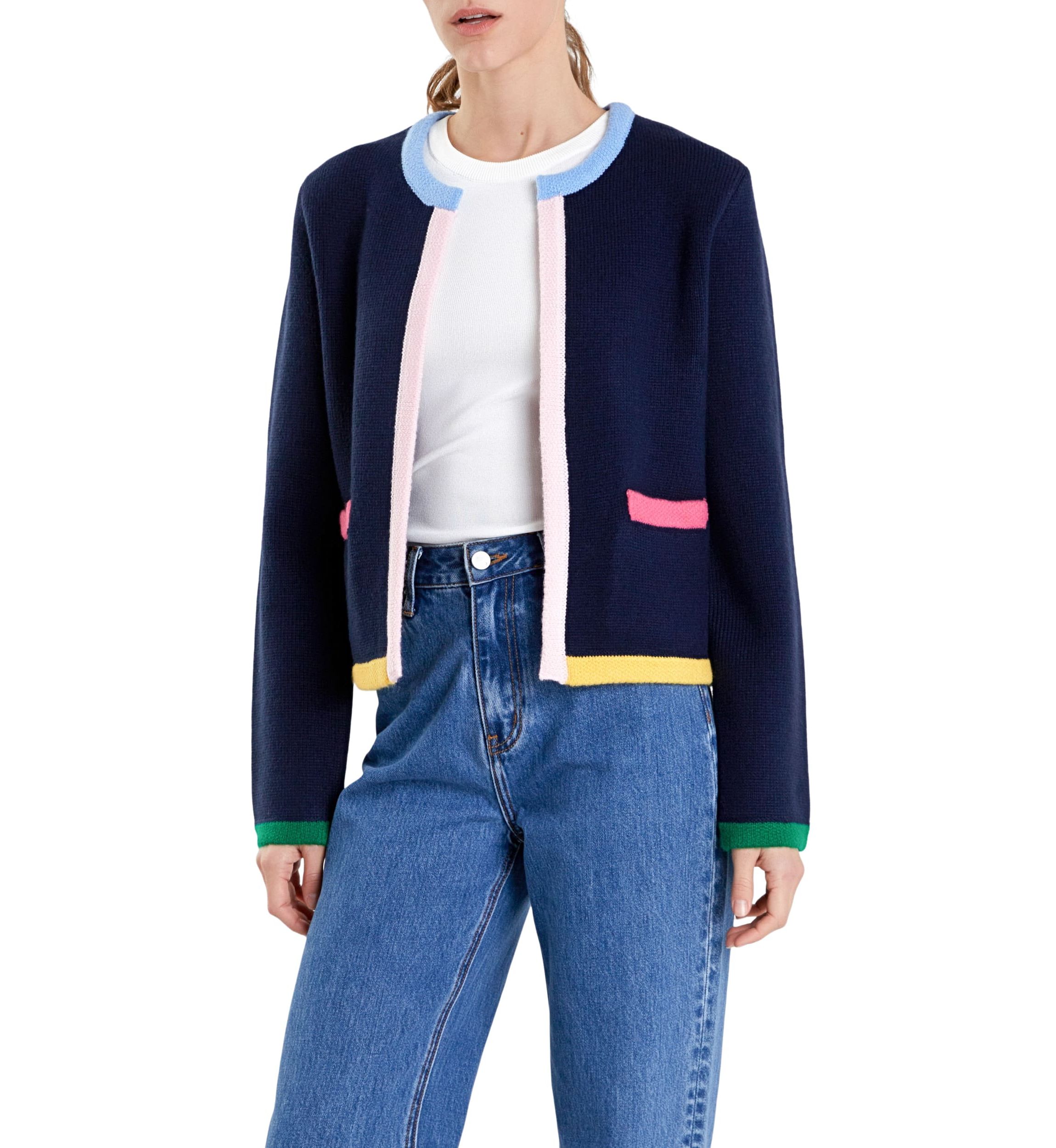 Color Block Sweater Cardigan