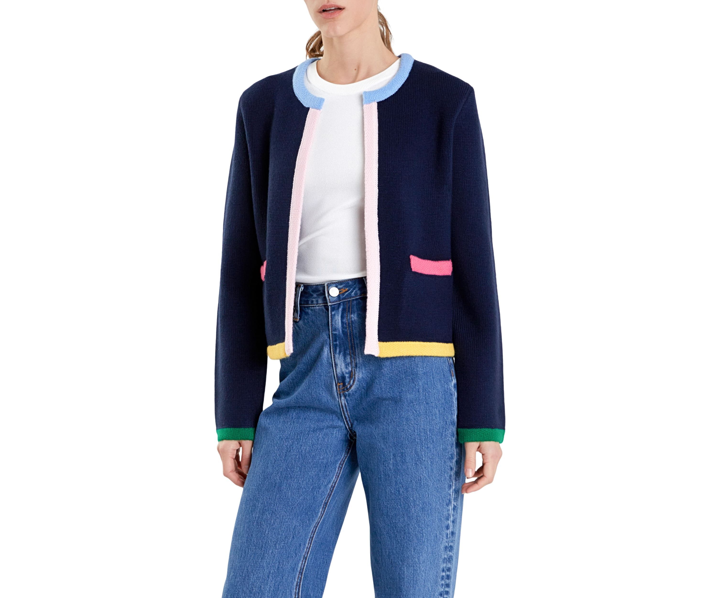 Color Block Sweater Cardigan
