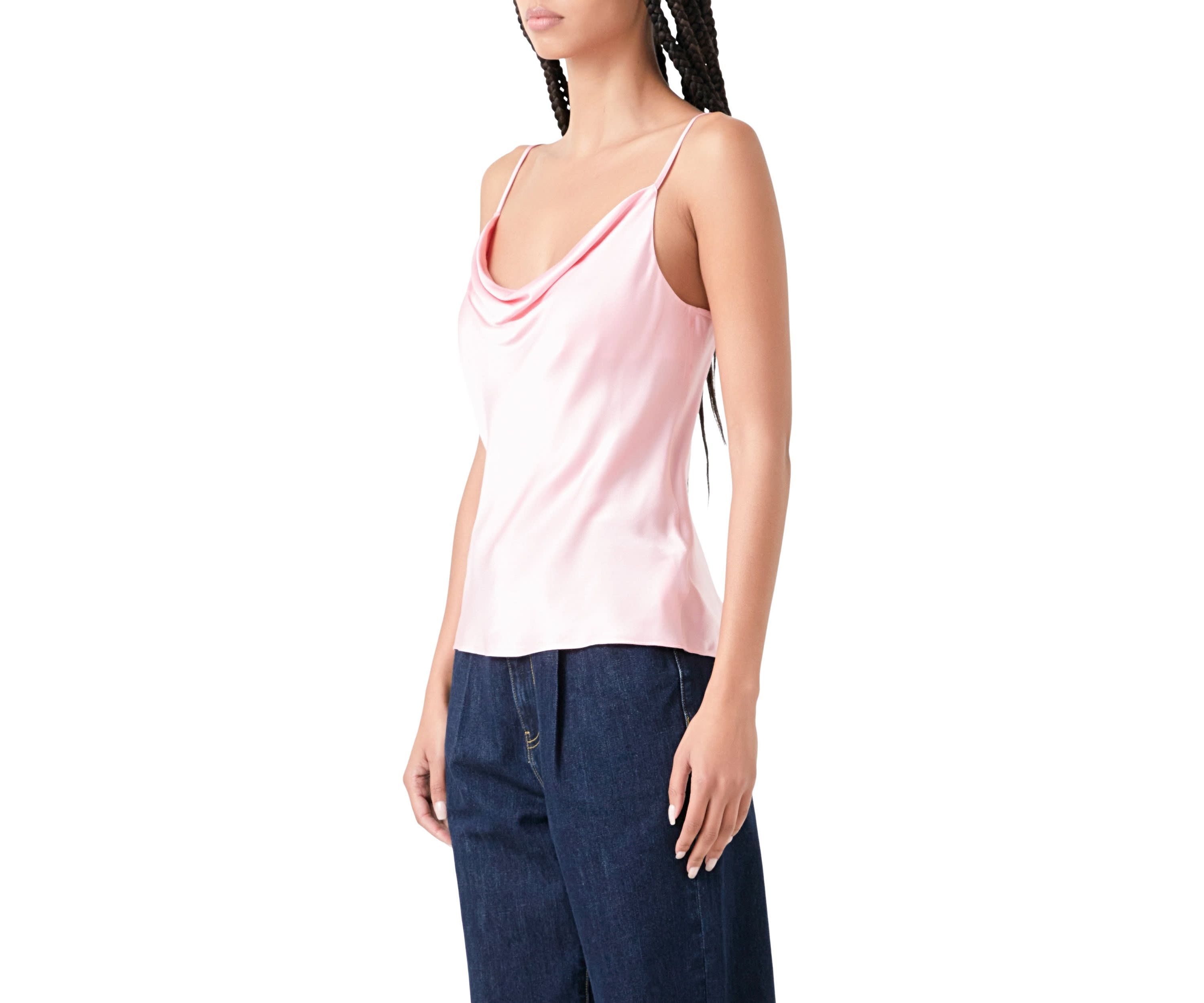 Satin Cowl Neck Top