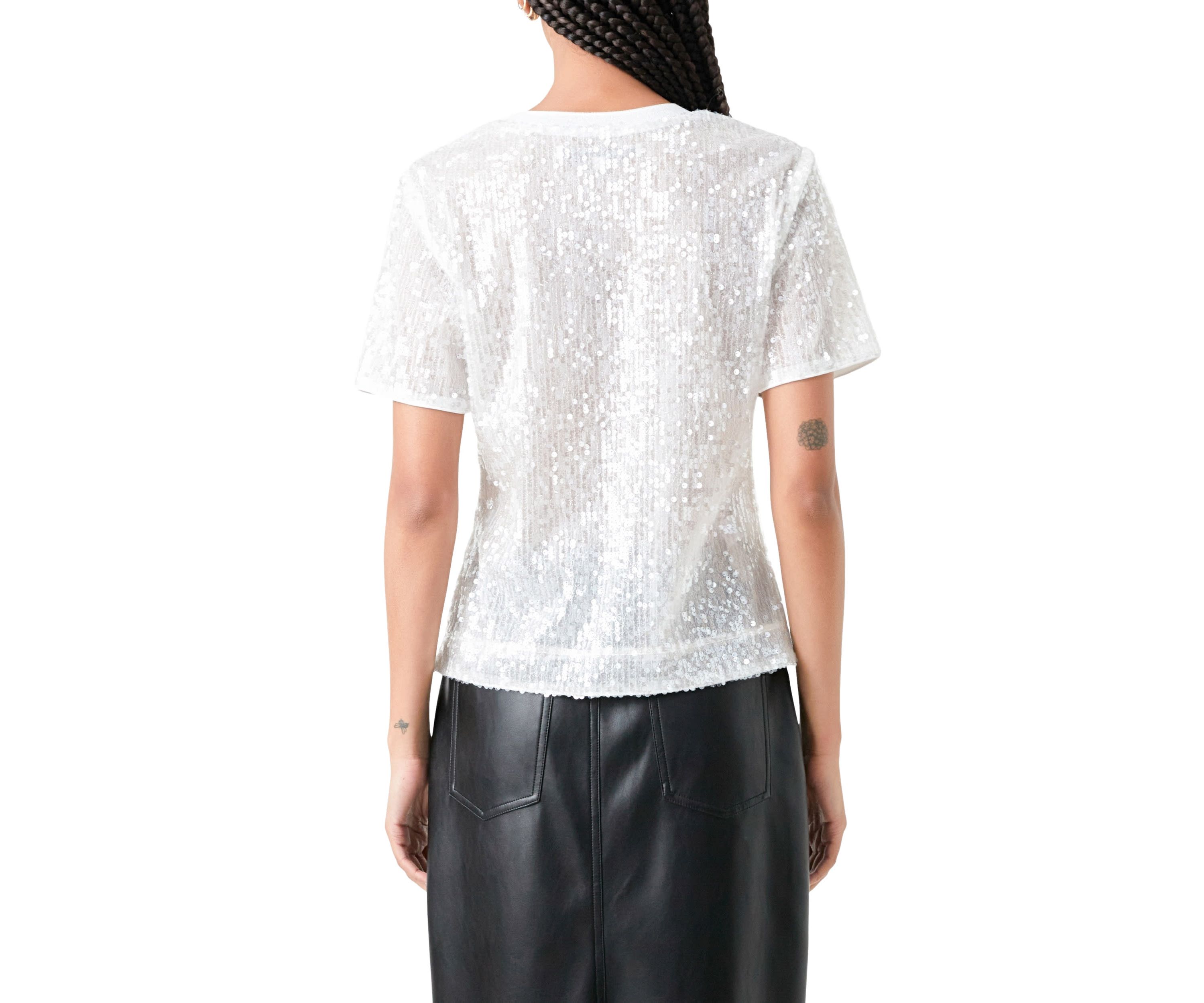 Sequin Shoulder Padded Top