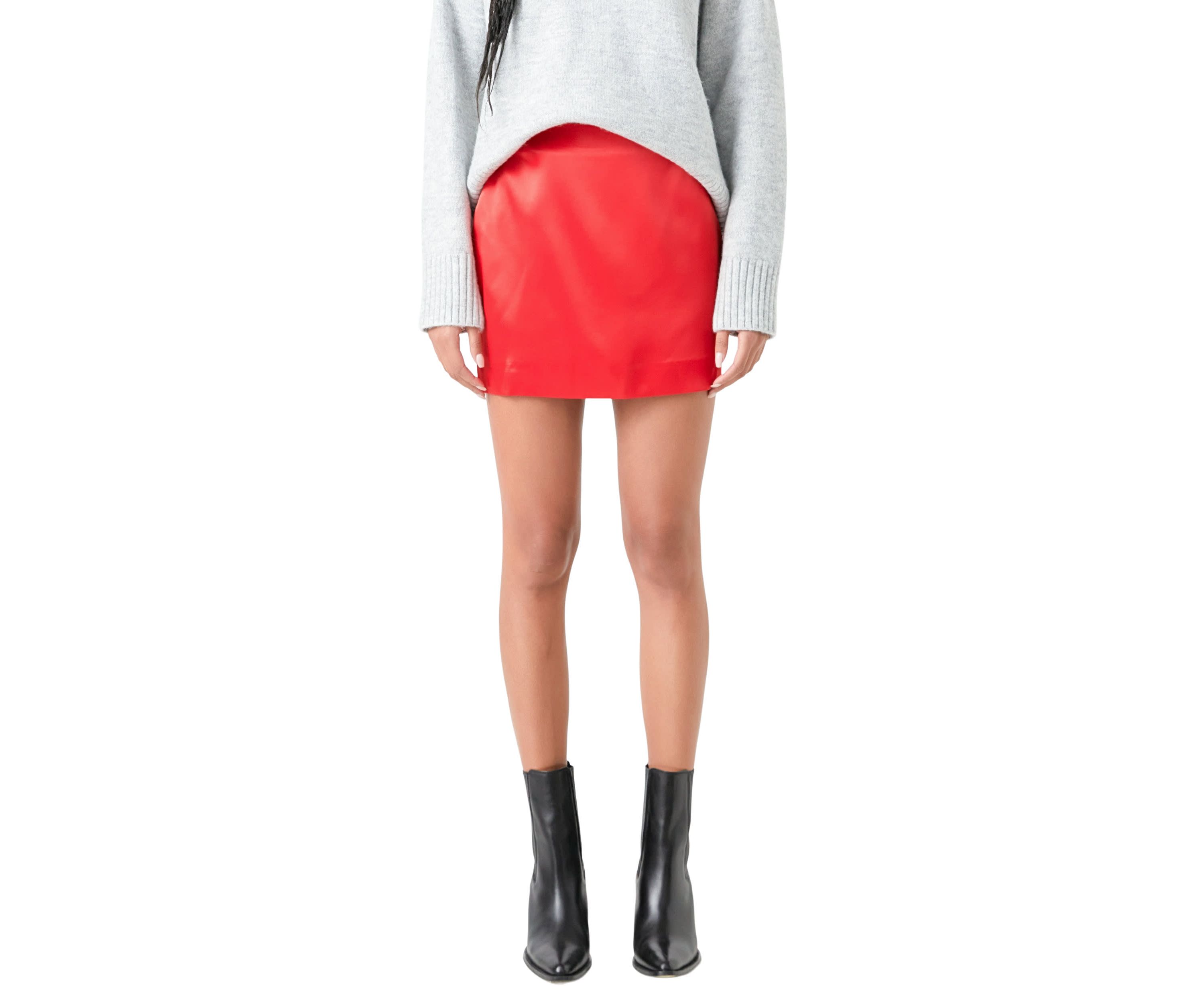 Solid Satin Fit Mini Skirt