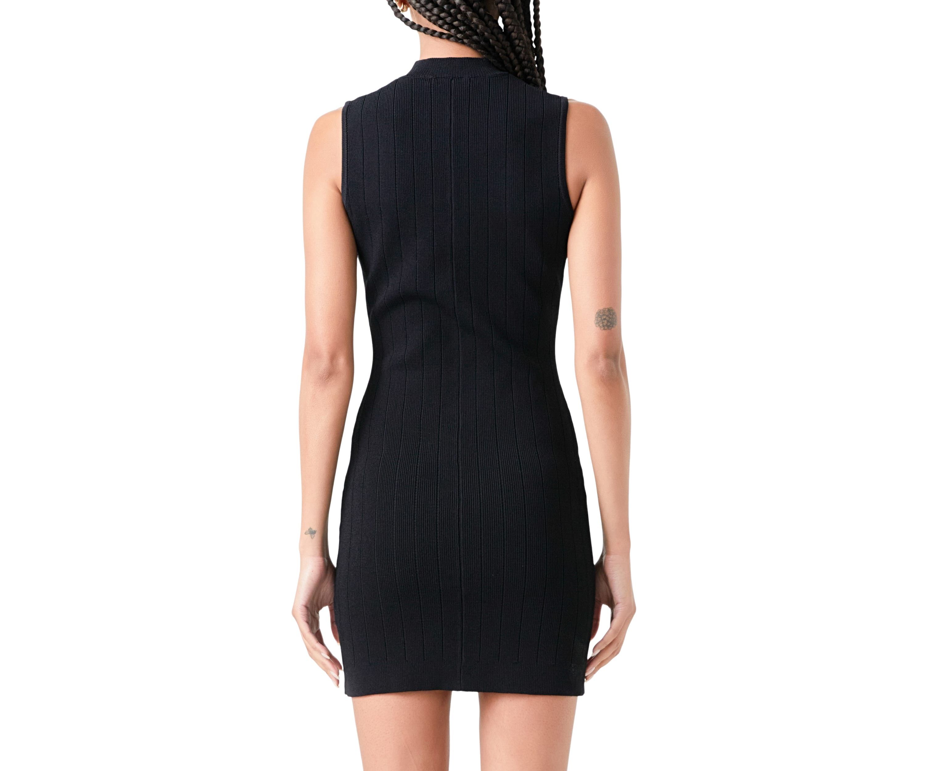 Mock Neck Sleeveless Knit Mini Dress