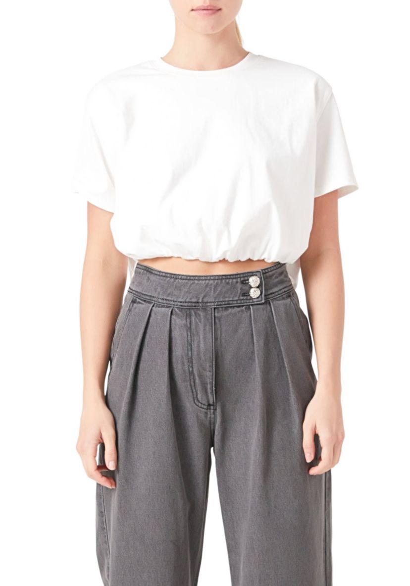 Cropped Top with Elastic Band