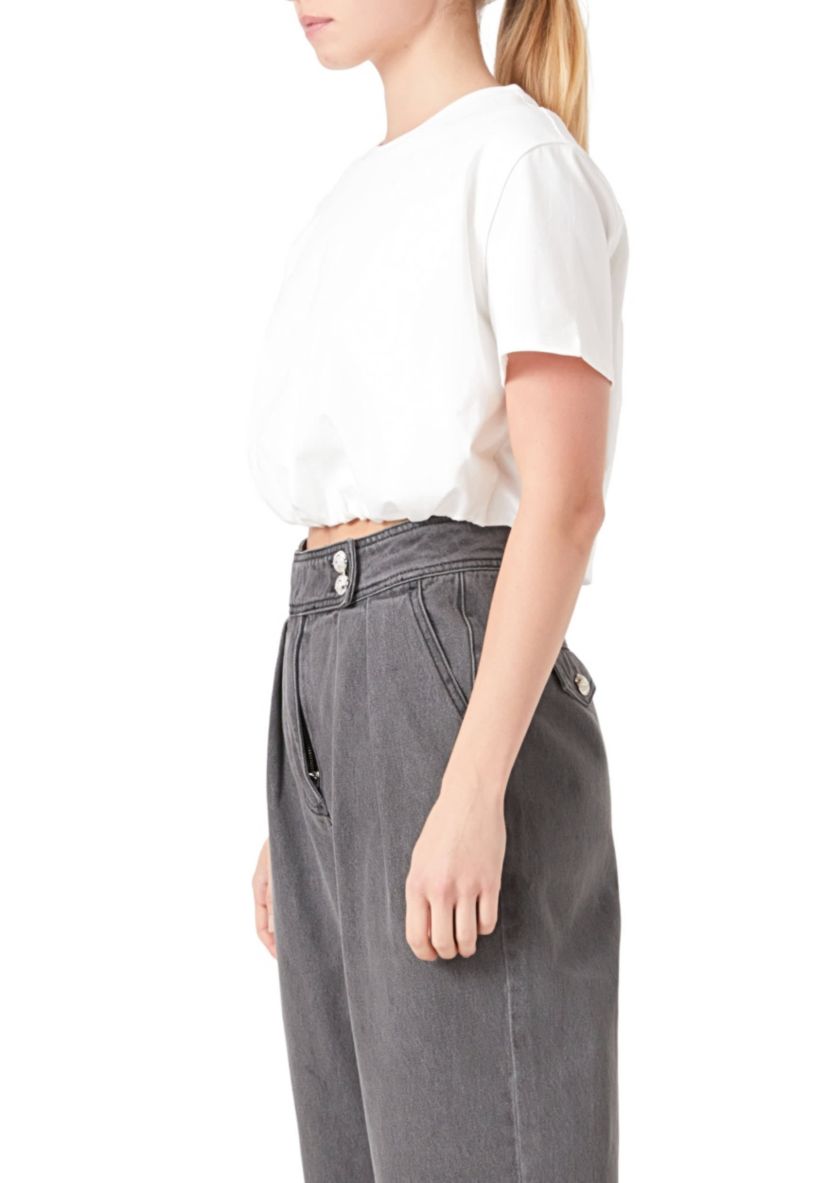 Cropped Top with Elastic Band