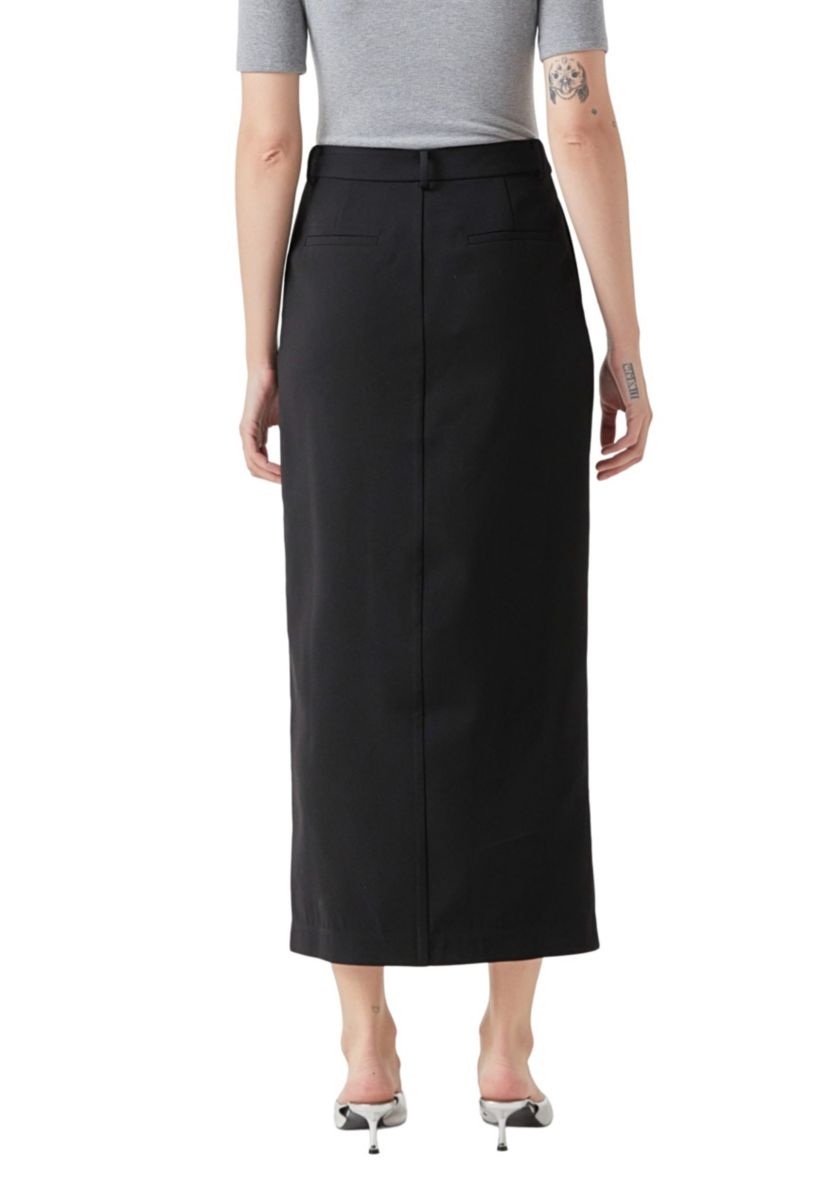 Mid-Waisted Front Slit Maxi Skirt