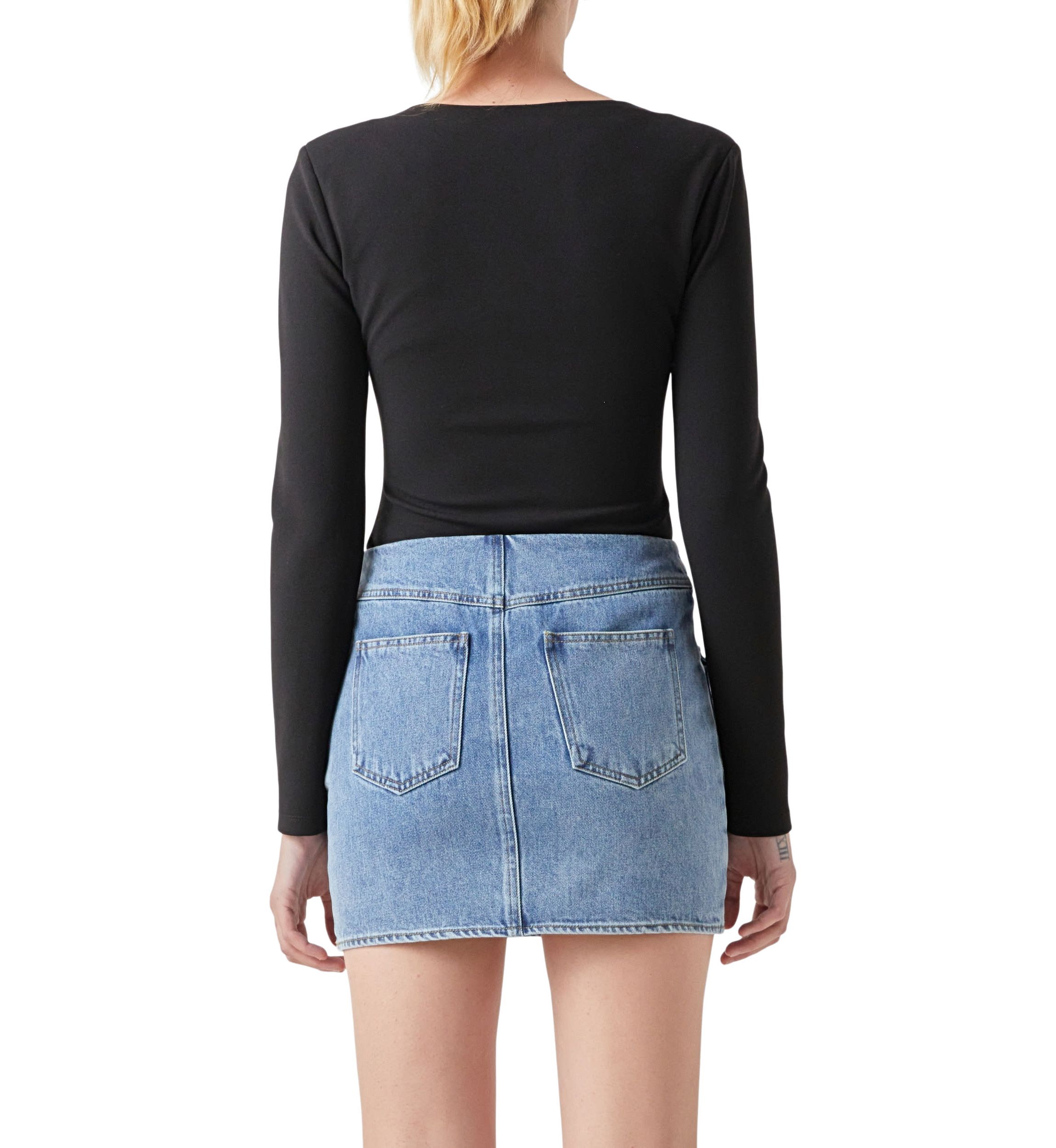 Square Neck Shoulder Pad Bodysuit