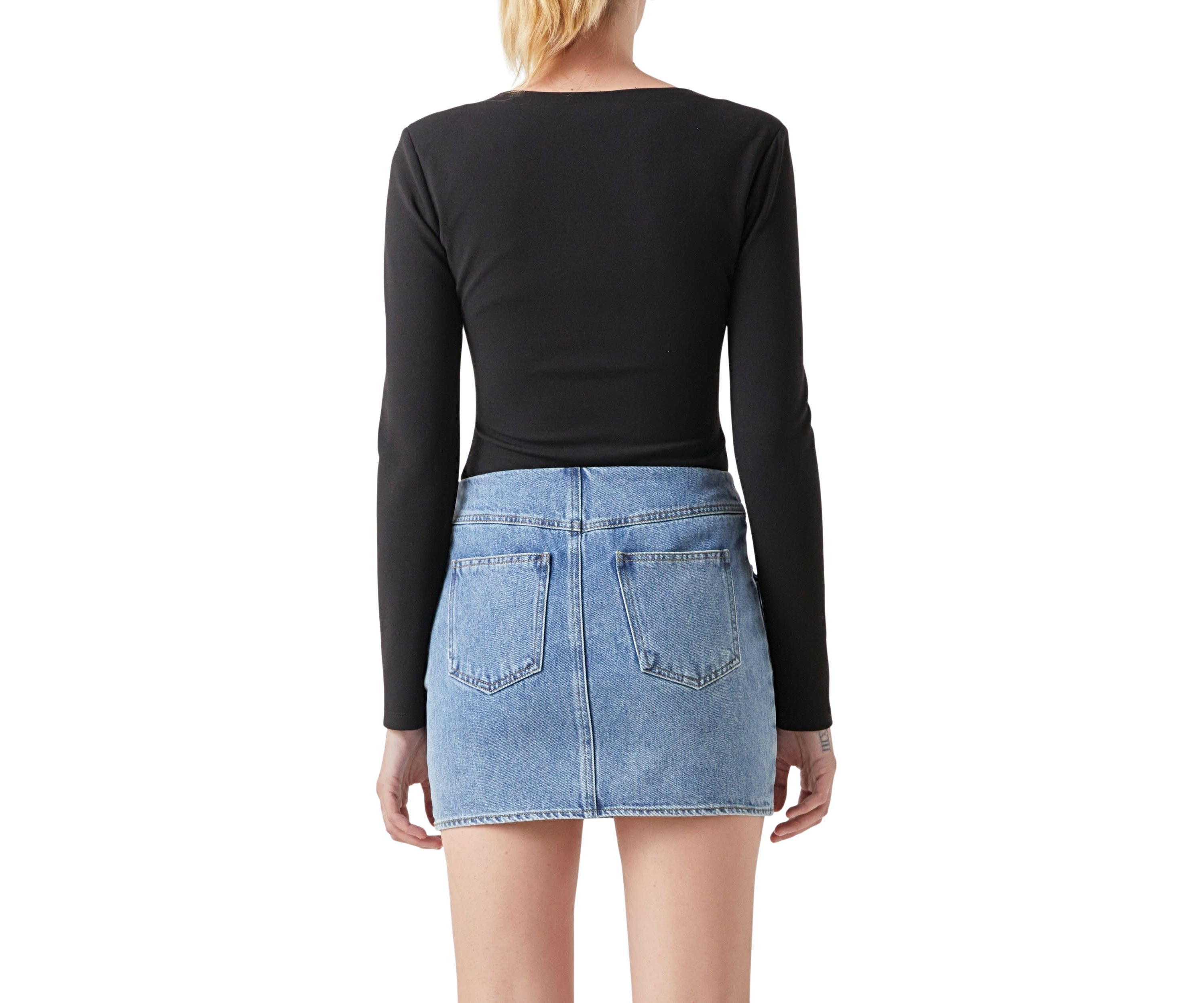 Square Neck Shoulder Pad Bodysuit