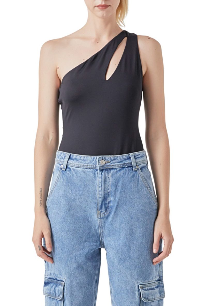 Cut Out Asymmetric Bodysuit