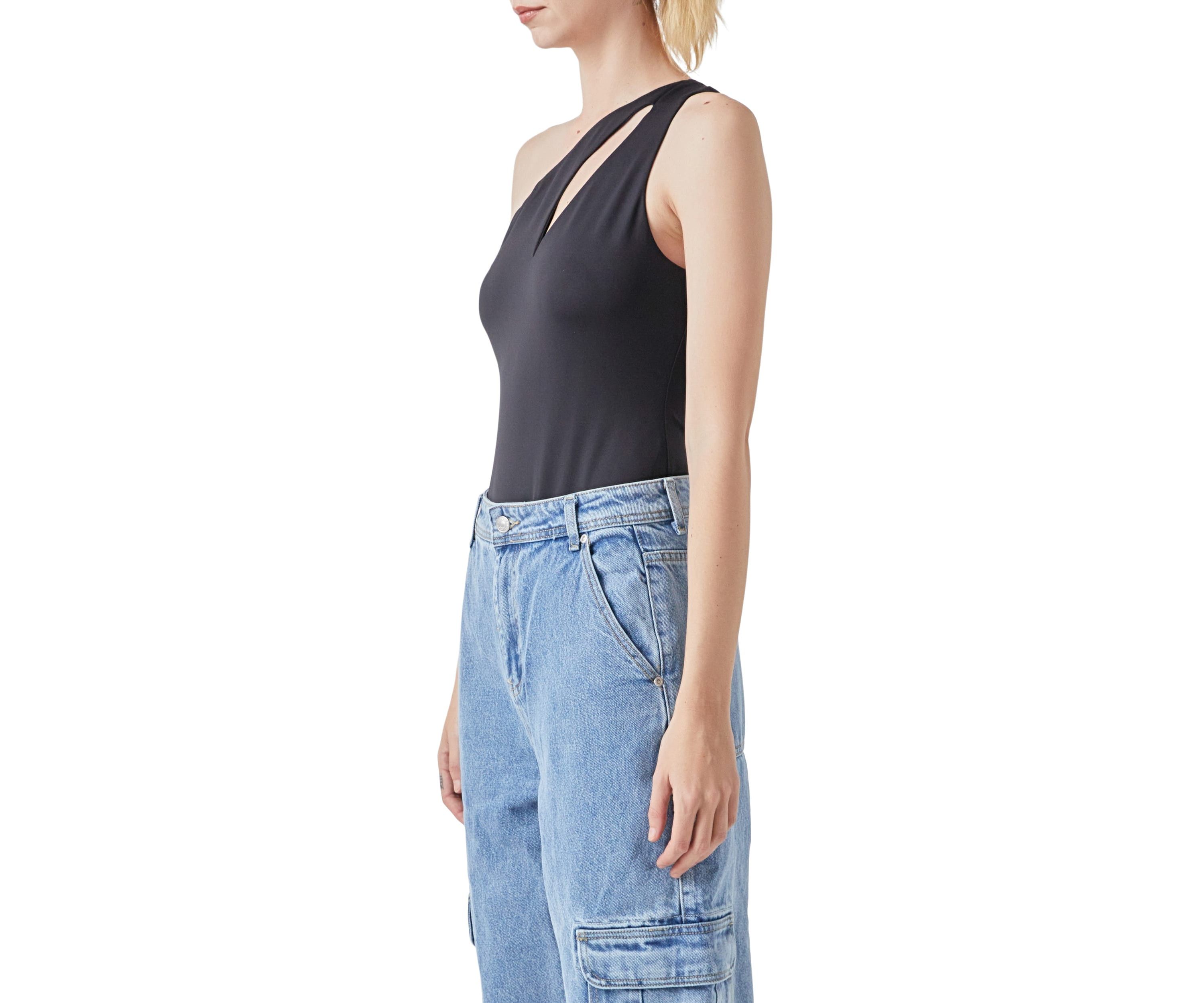 Cut Out Asymmetric Bodysuit